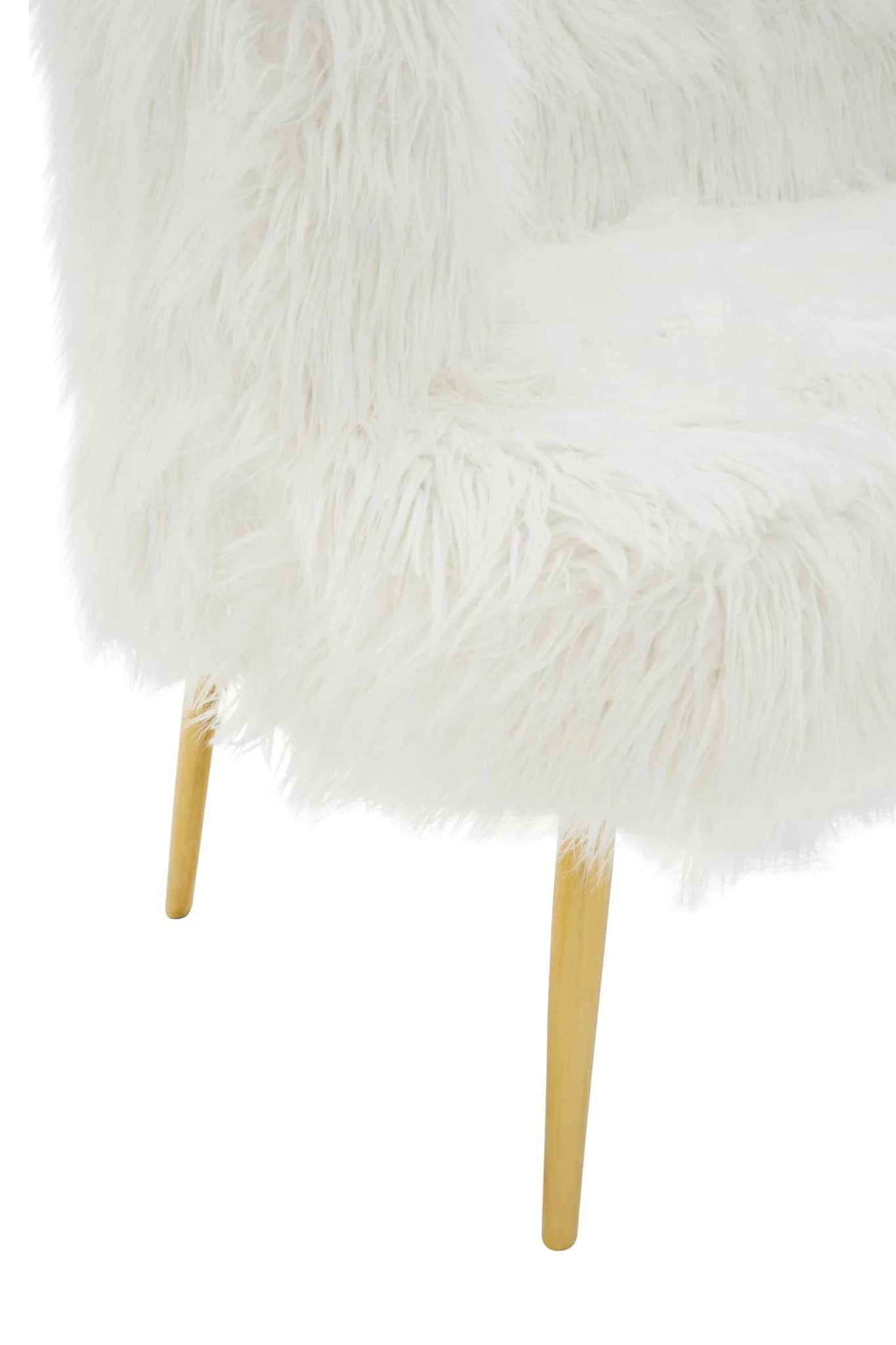 Clarence Fur Effect 2 Seater Sofa with Gold Legs - Seating, photo 7 of 8