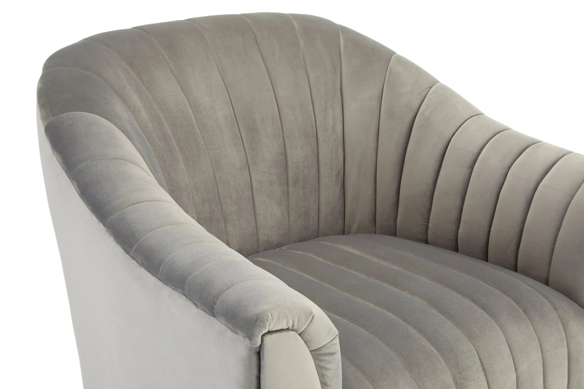 Opel Grey Velvet Armchair - Seating, photo 6 of 6