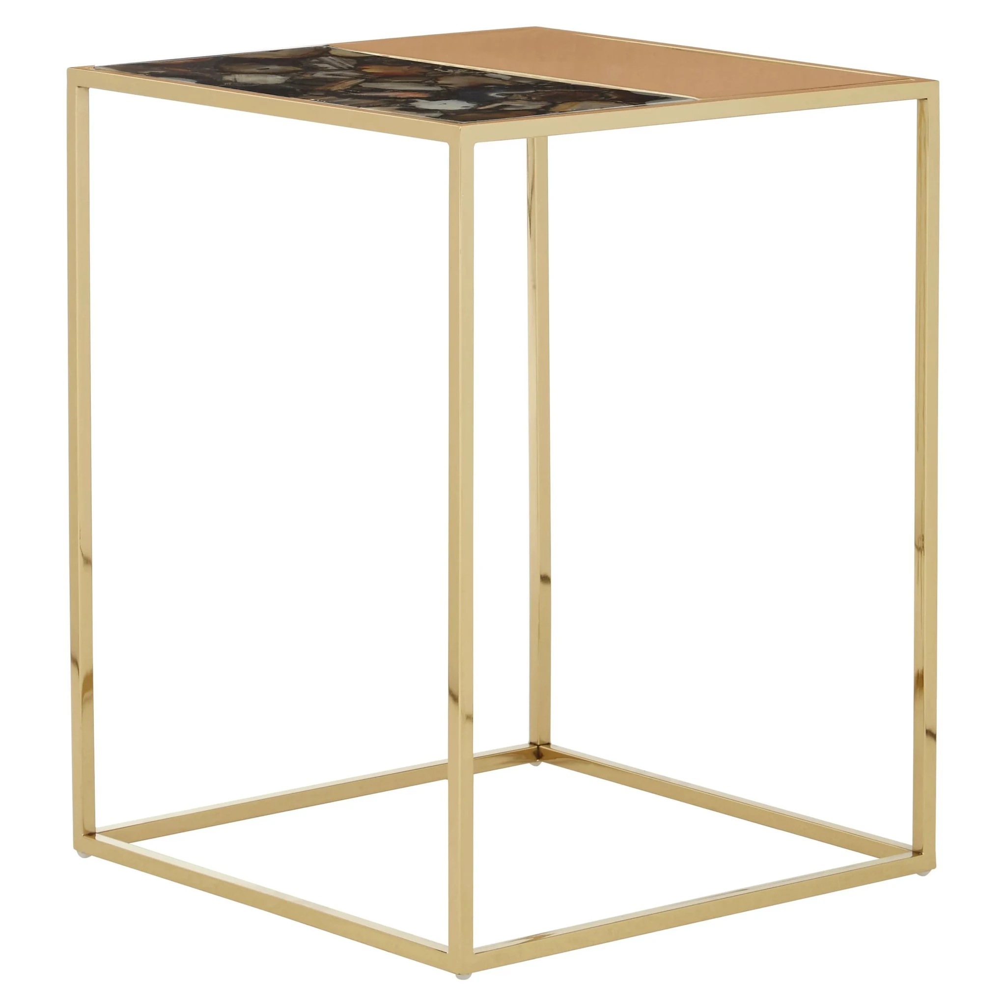 Vita Agate and Gold Square Side Table - Tables, photo 2 of 4