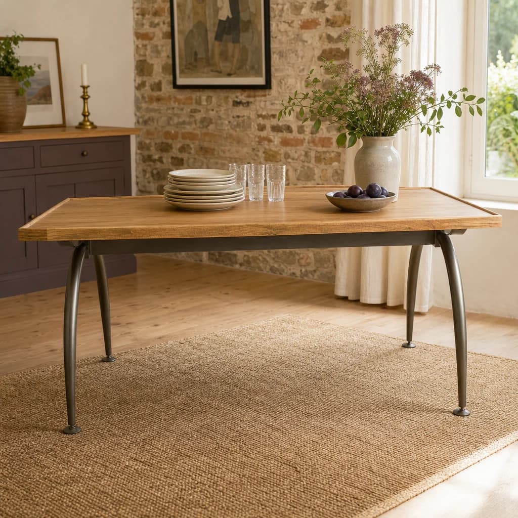 New Foundry Dining Table With Elm Wood Top - Tables, photo 1 of 8