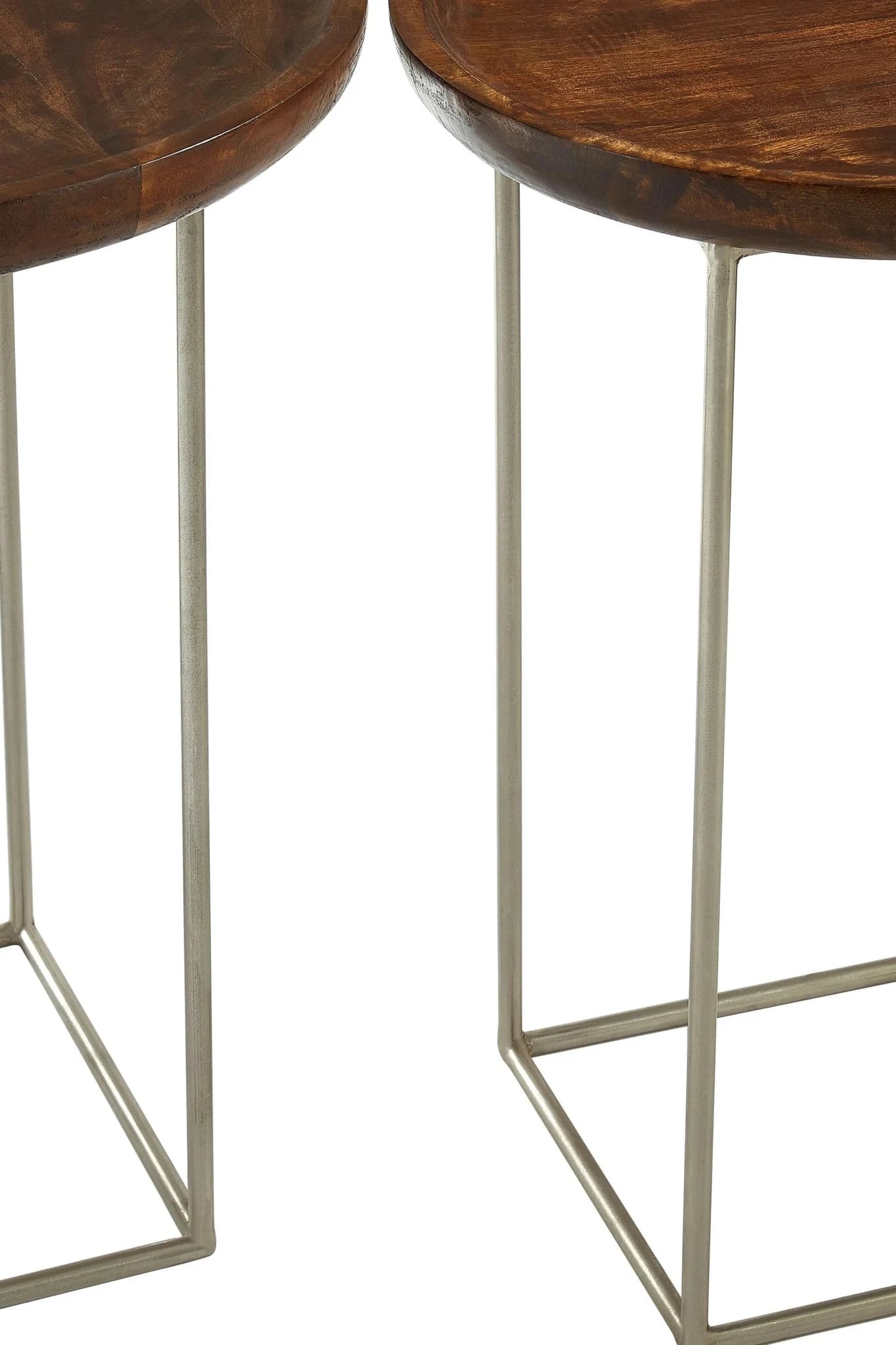 Crest Wooden Top Set of 2 Side Tables - Tables, photo 3 of 4