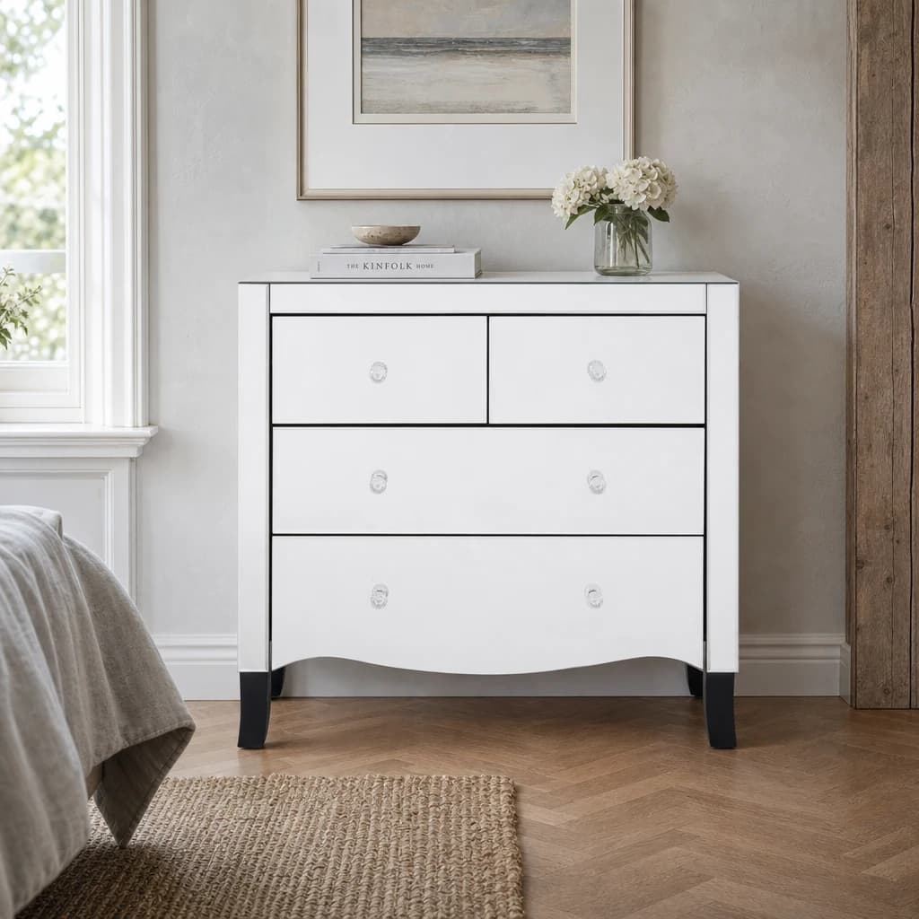 Graciela Chest of 4 Drawers With Mirror Frame - Bookcases & shelving, photo 1 of 7