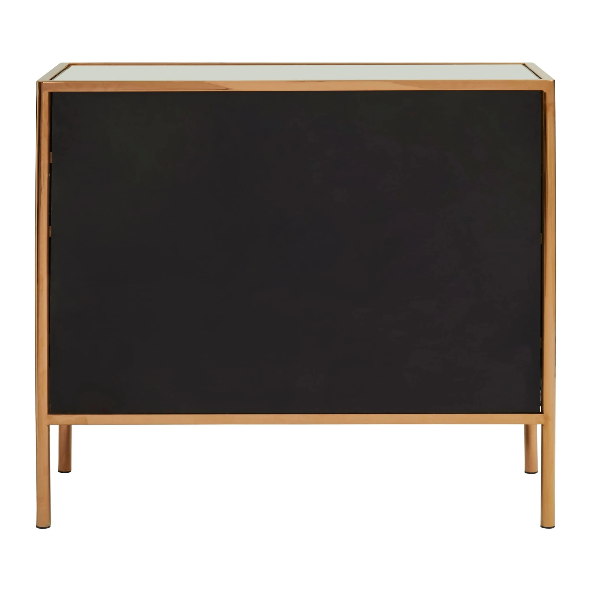 Goldie Mirrored and Rose Gold Finish Chest of 3 Drawers - Furniture, photo 4 of 8