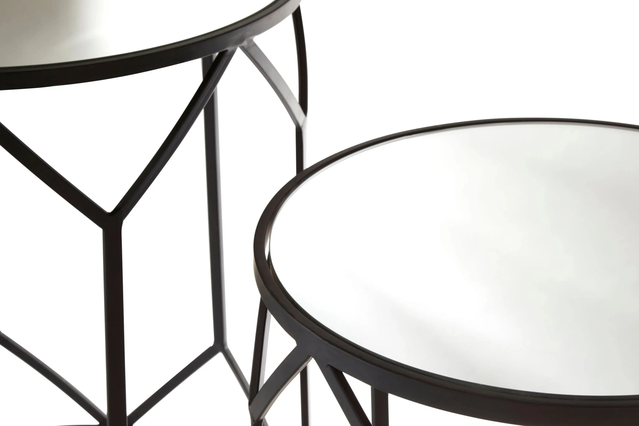 Avantis Mirror and Black Metal Set Of 2 Side Tables - Tables, photo 6 of 7