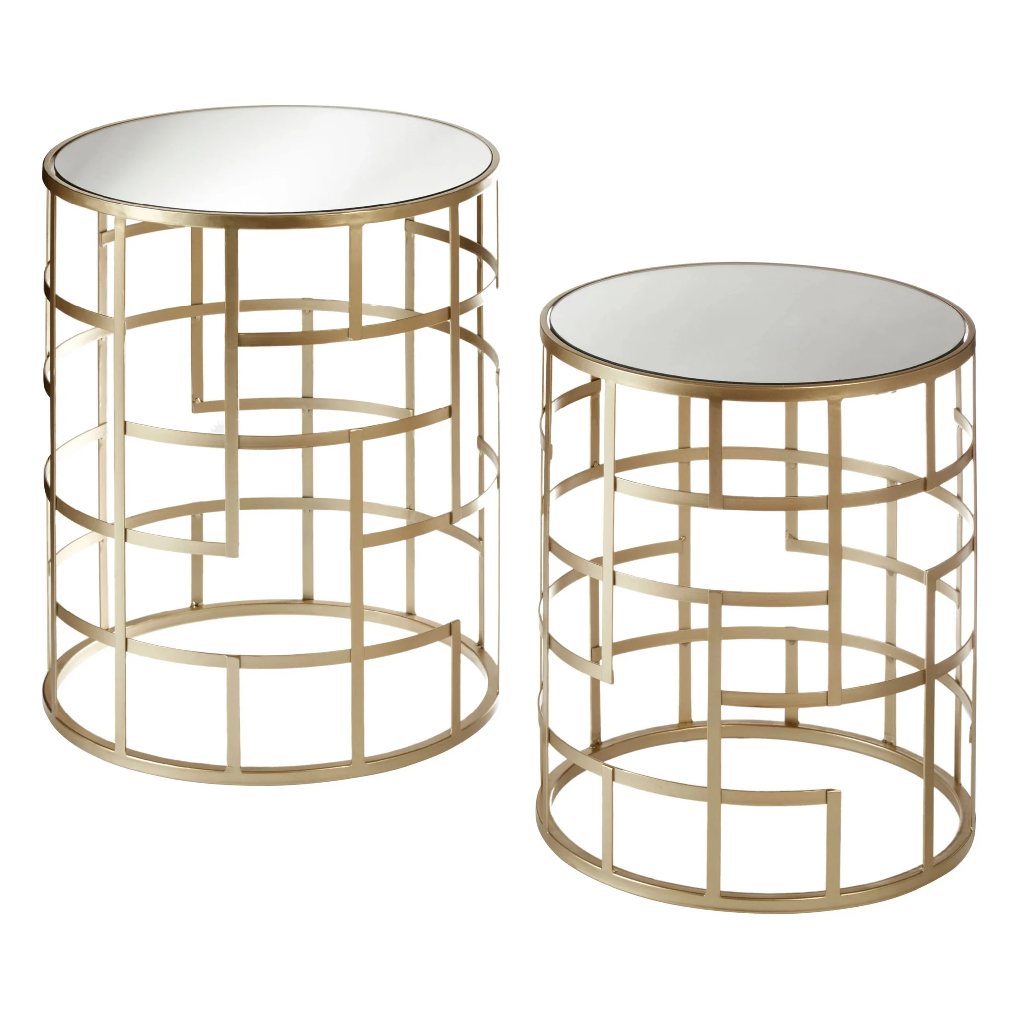 Avantis Set Of 2 Champagne Finish Side Tables - Tables, photo 5 of 7