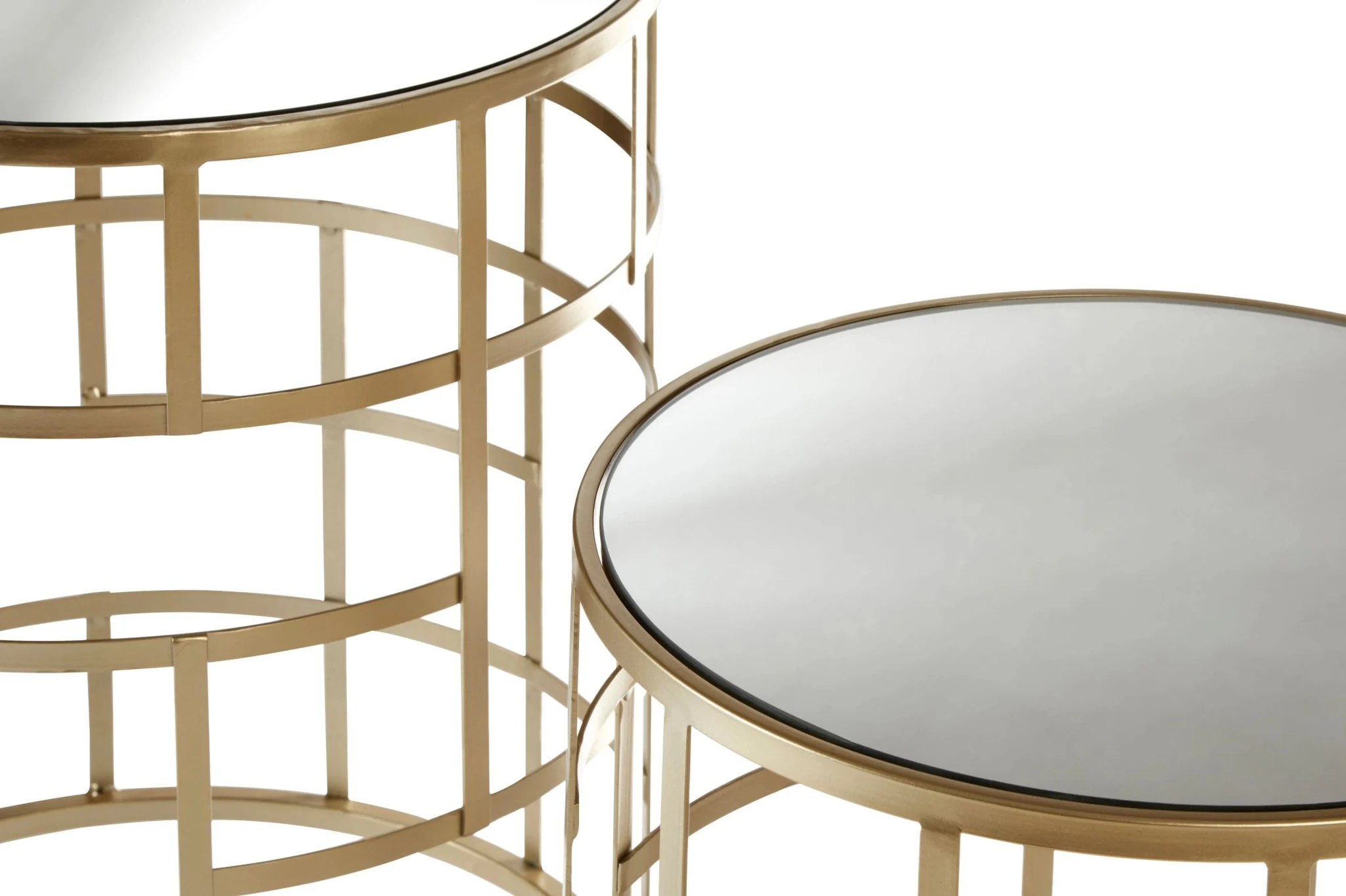 Avantis Set Of 2 Champagne Finish Side Tables - Tables, photo 6 of 7