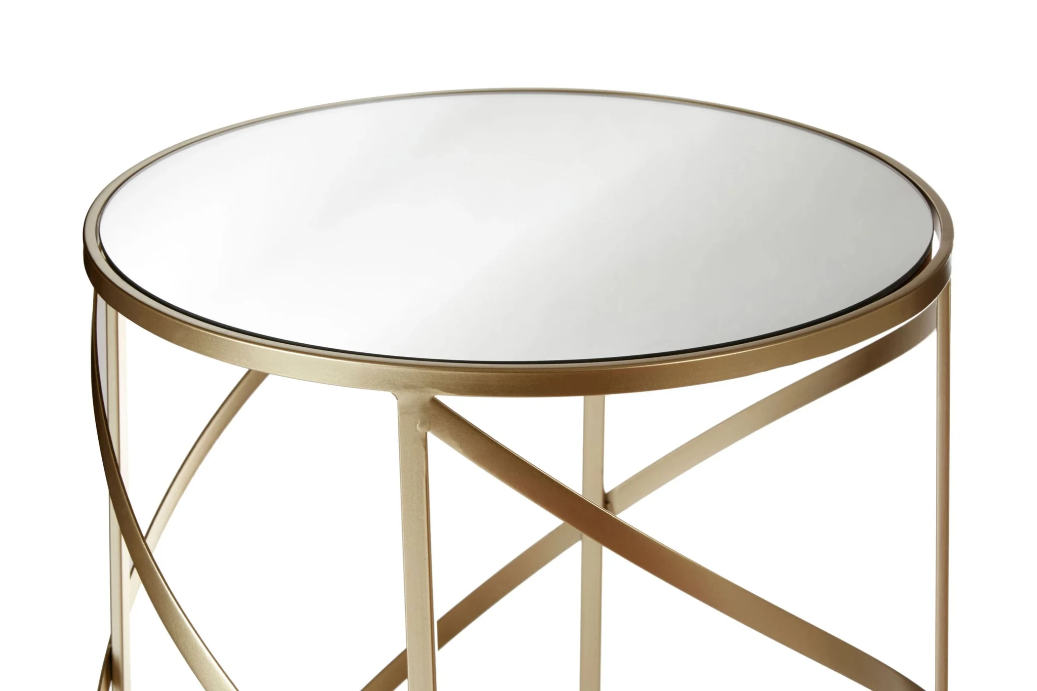 Avantis Champagne Finish Set Of 2 Swirl Frame Side Tables - Tables, photo 7 of 7