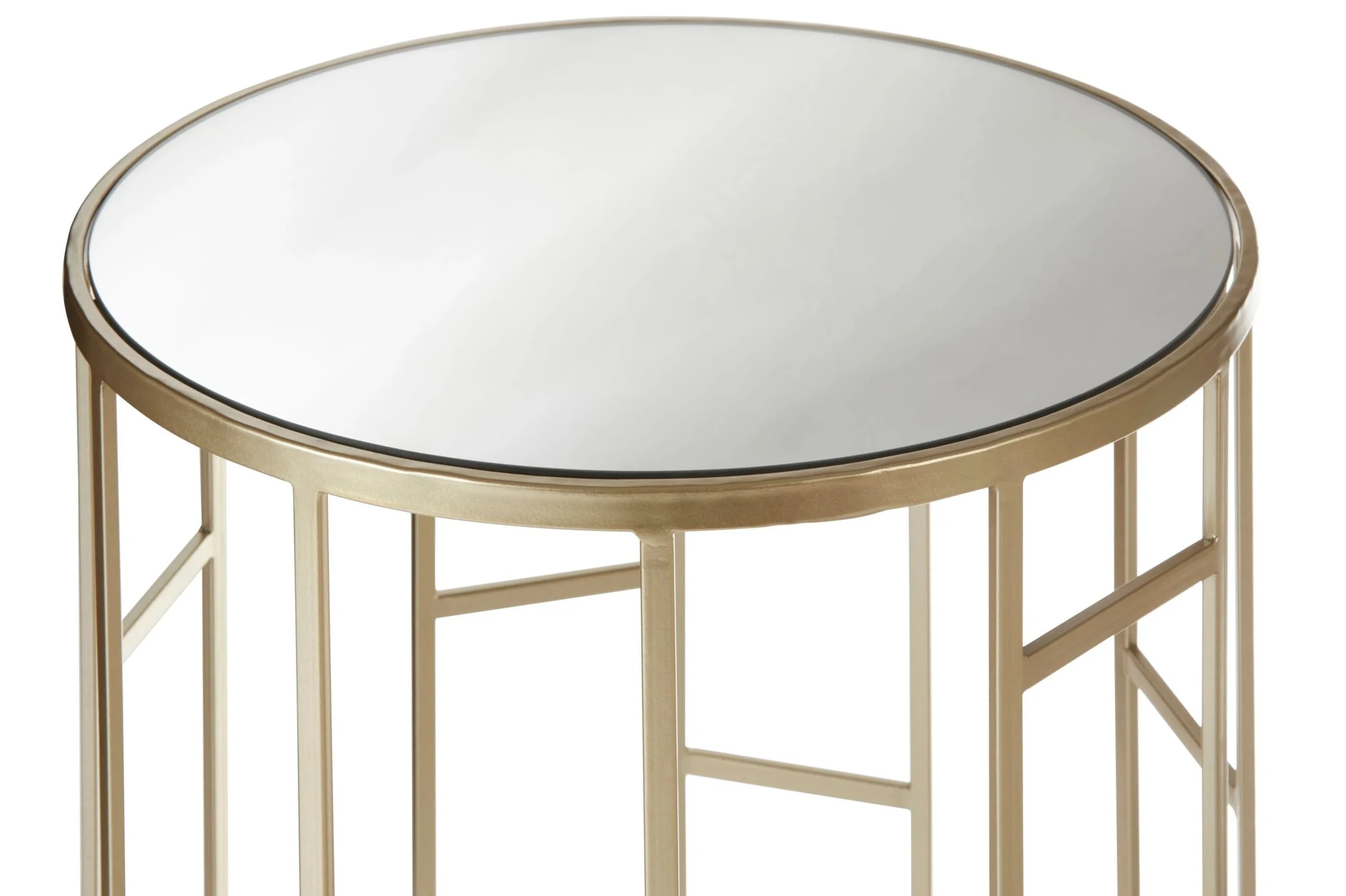 Avantis Set Of 2 Champagne Finish Round Side Tables - Tables, photo 7 of 7