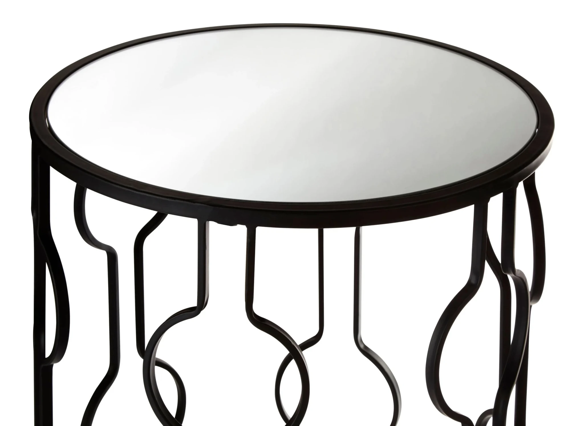 Avantis Black Metal and Mirror Set Of 2 Side Tables - Tables, photo 4 of 4