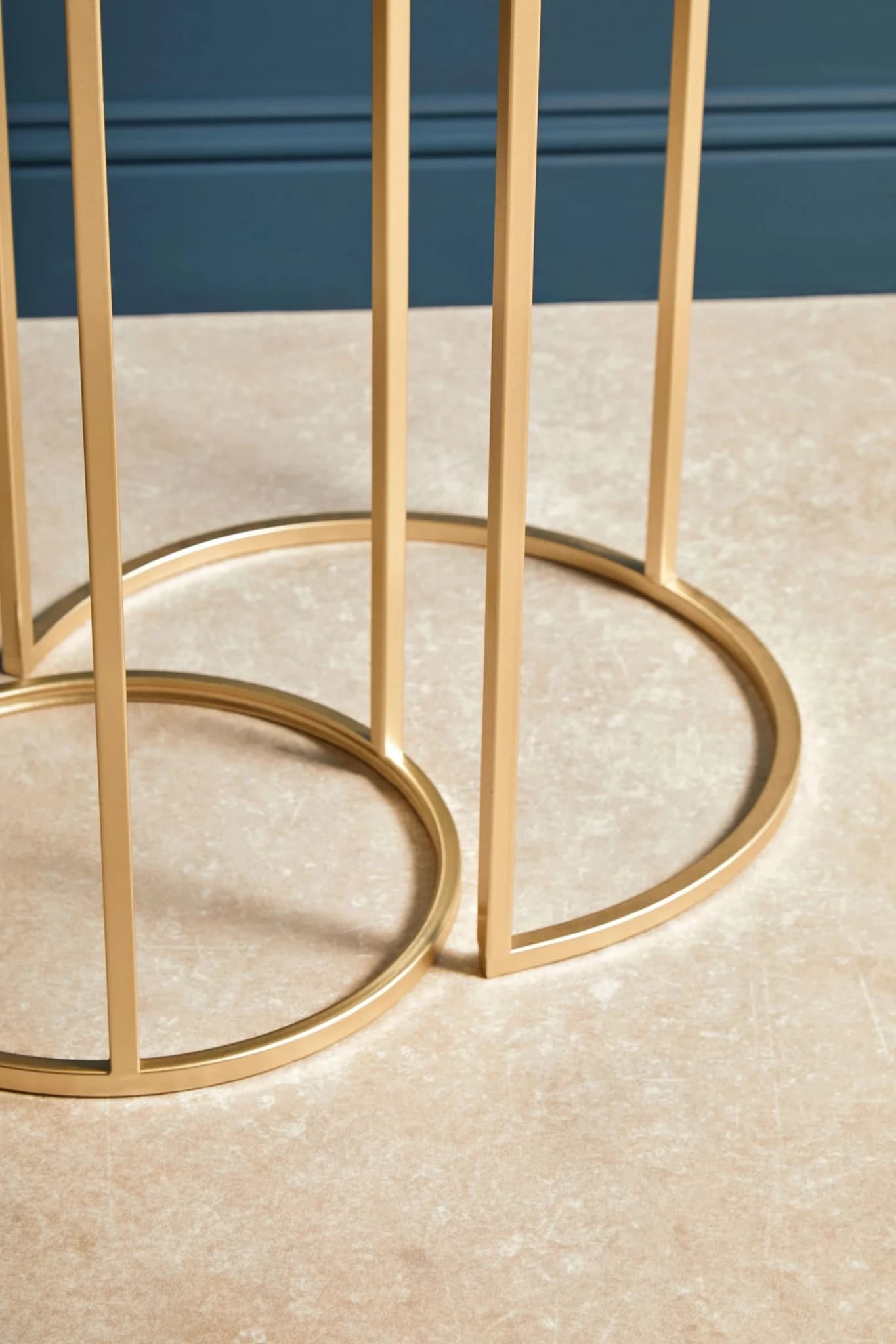 Avantis Champagne Finish Set of 2 Nesting Side Tables with Mirror Top - Tables, photo 2 of 8