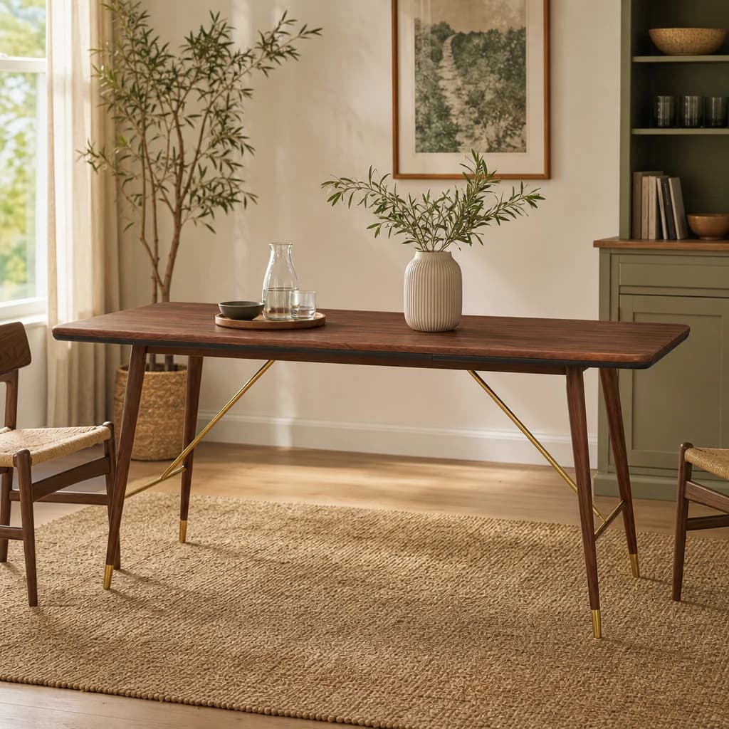 Kenso Walnut Wood Rectangular Dining Table - Tables, photo 1 of 7