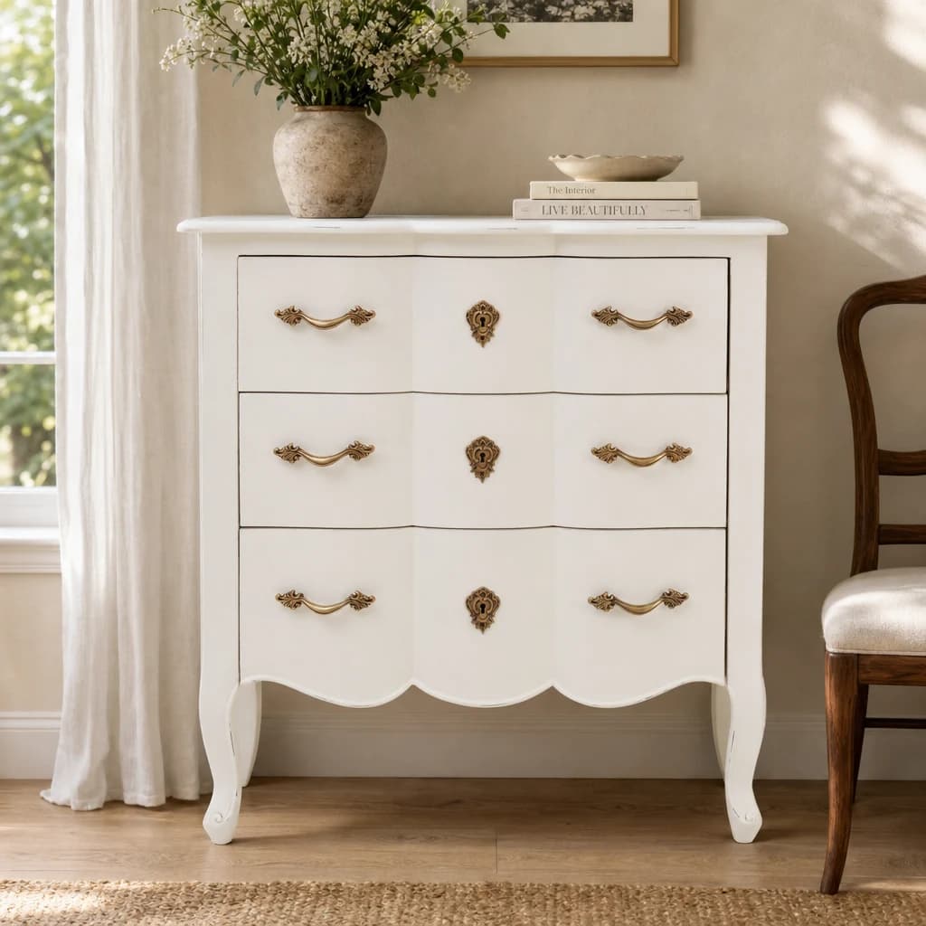 Loire White Chest of 3 Drawers - Furniture, photo 1 of 7