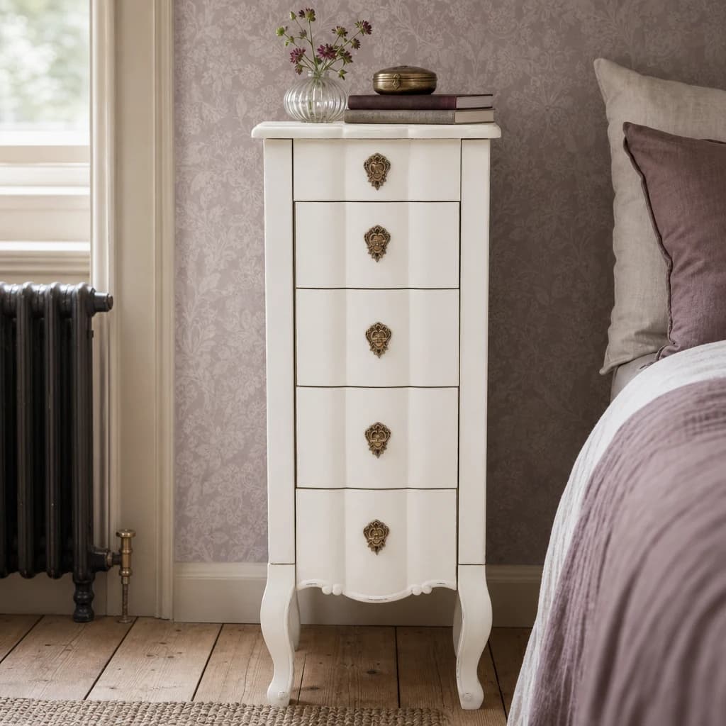 Loire White Small Chest of 5 Drawers - Furniture, photo 1 of 8