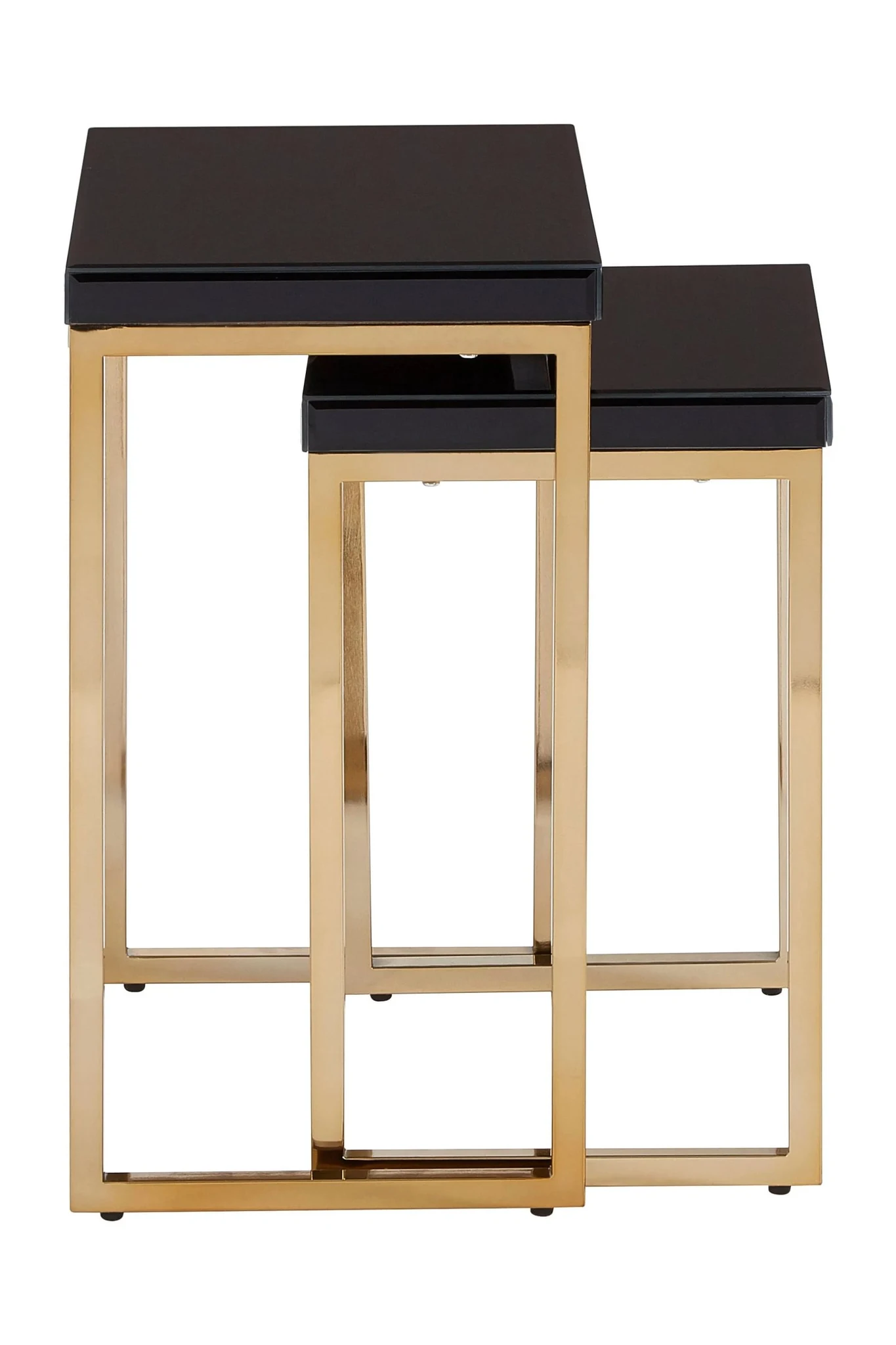 Kensington Townhouse Black Mirror and Gold Set Of 2 Nesting Tables - Tables, photo 7 of 8