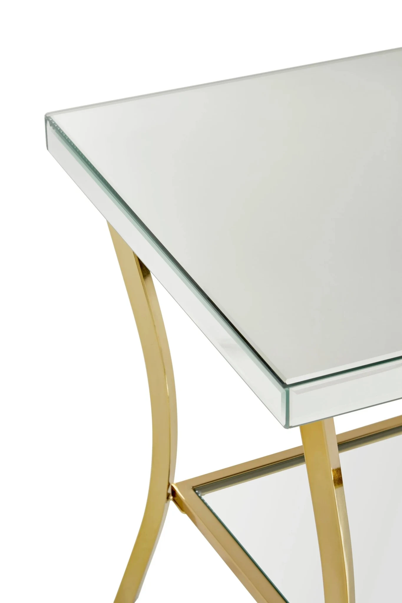 Kensington Townhouse Mirror Side Table with Gold Legs - Tables, photo 7 of 7
