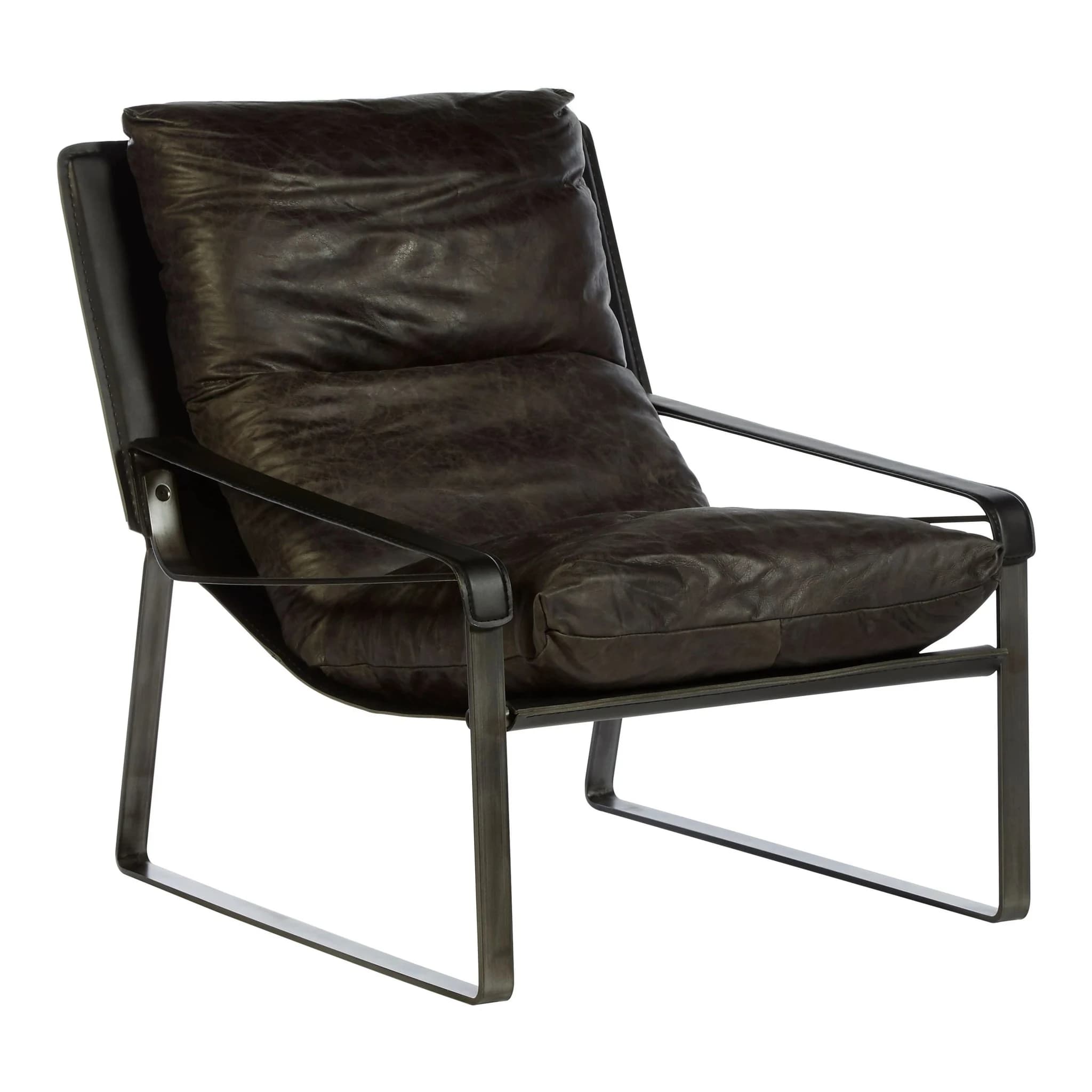 Hoxton Dark Brown Leather Lounge Chair - Seating, photo 7 of 8