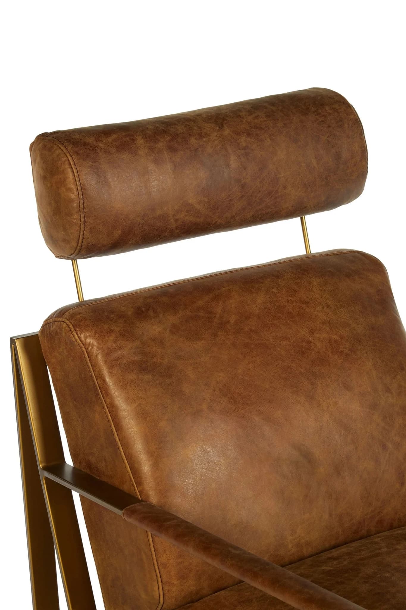 Hoxton Light Brown Leather Lounge Chair With Headrest - Seating, photo 8 of 8