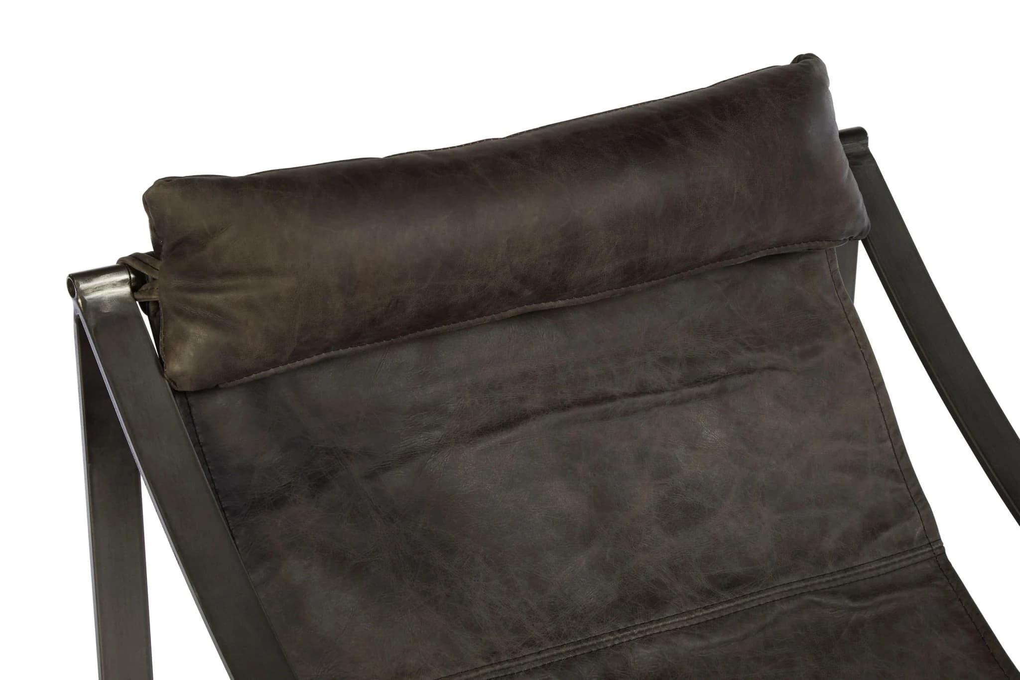 Hoxton Antique Black Leather Sling Chair - Seating, photo 6 of 6
