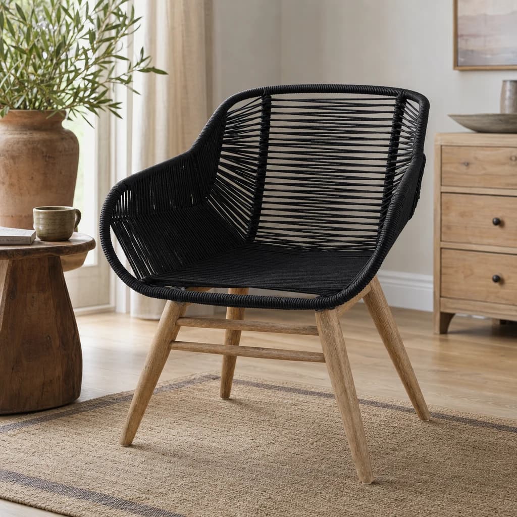 Sisal Black Rope Armchair - Seating, photo 1 of 8