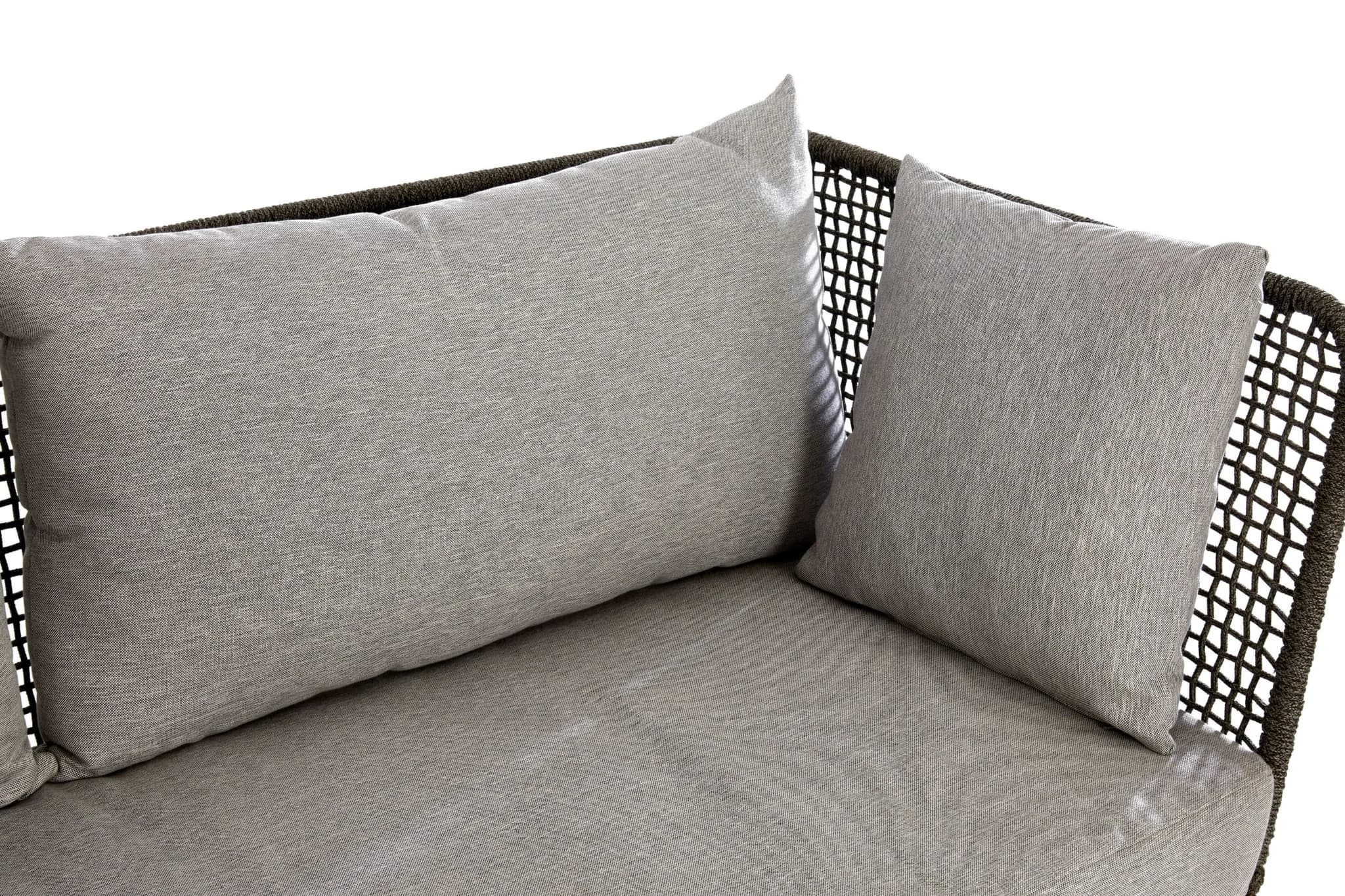 Opus 3 Seat Rope Woven Sofa with Grey Cushions - Seating, photo 8 of 8