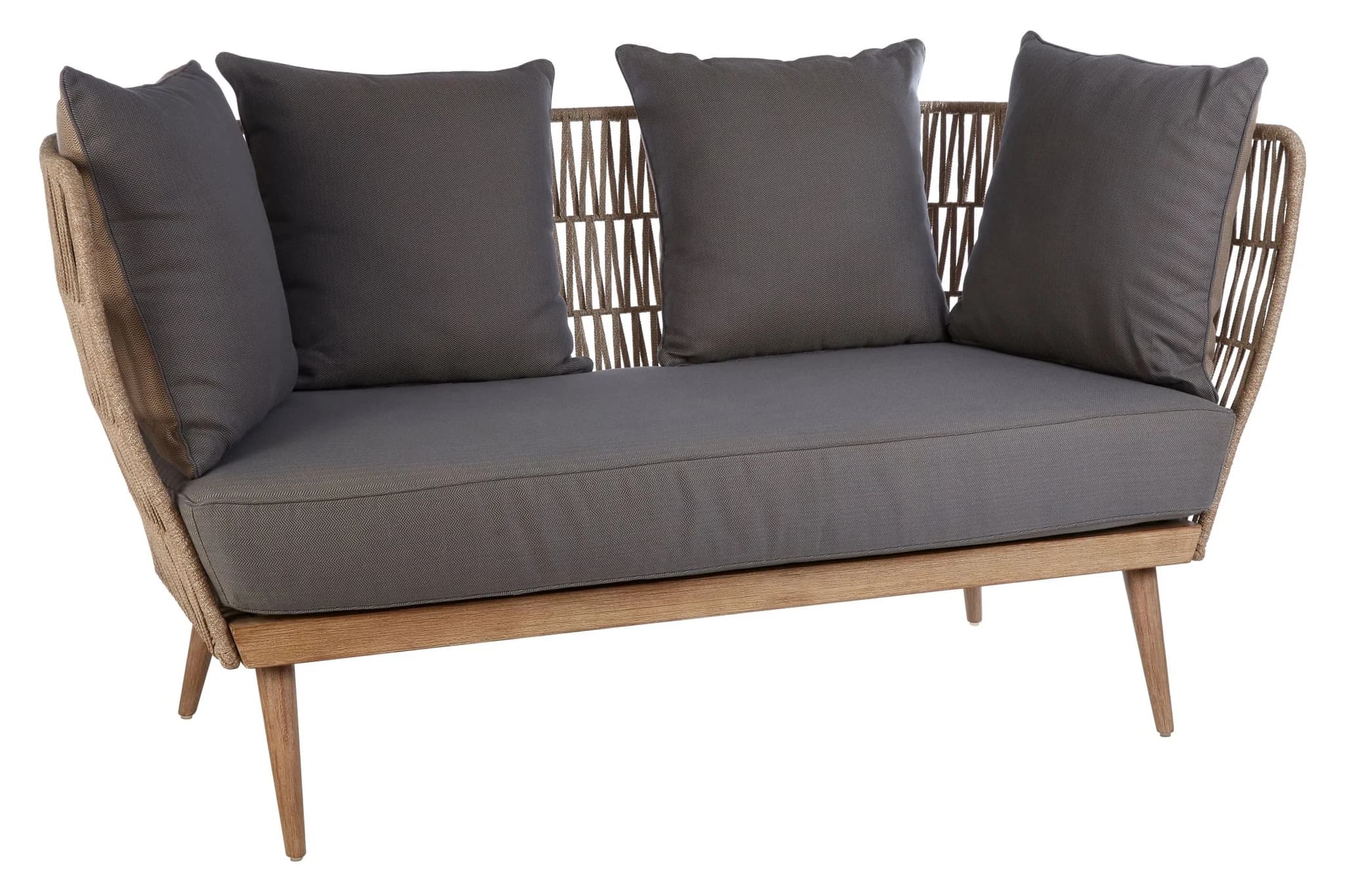 Opus Woven Rope 2 Seater Sofa with Grey Cushions - Seating, photo 7 of 8