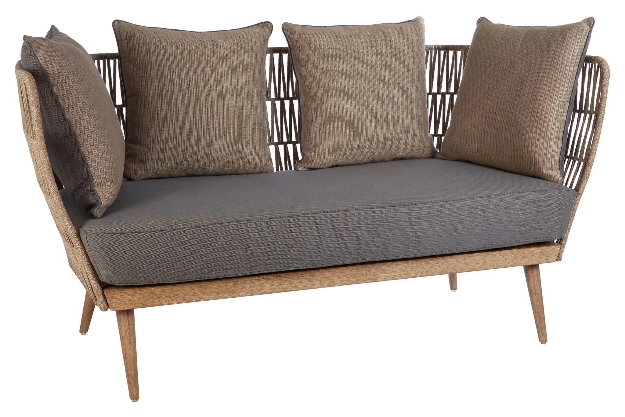 Opus Woven Rope 2 Seater Sofa with Grey Cushions - Seating, photo 6 of 8