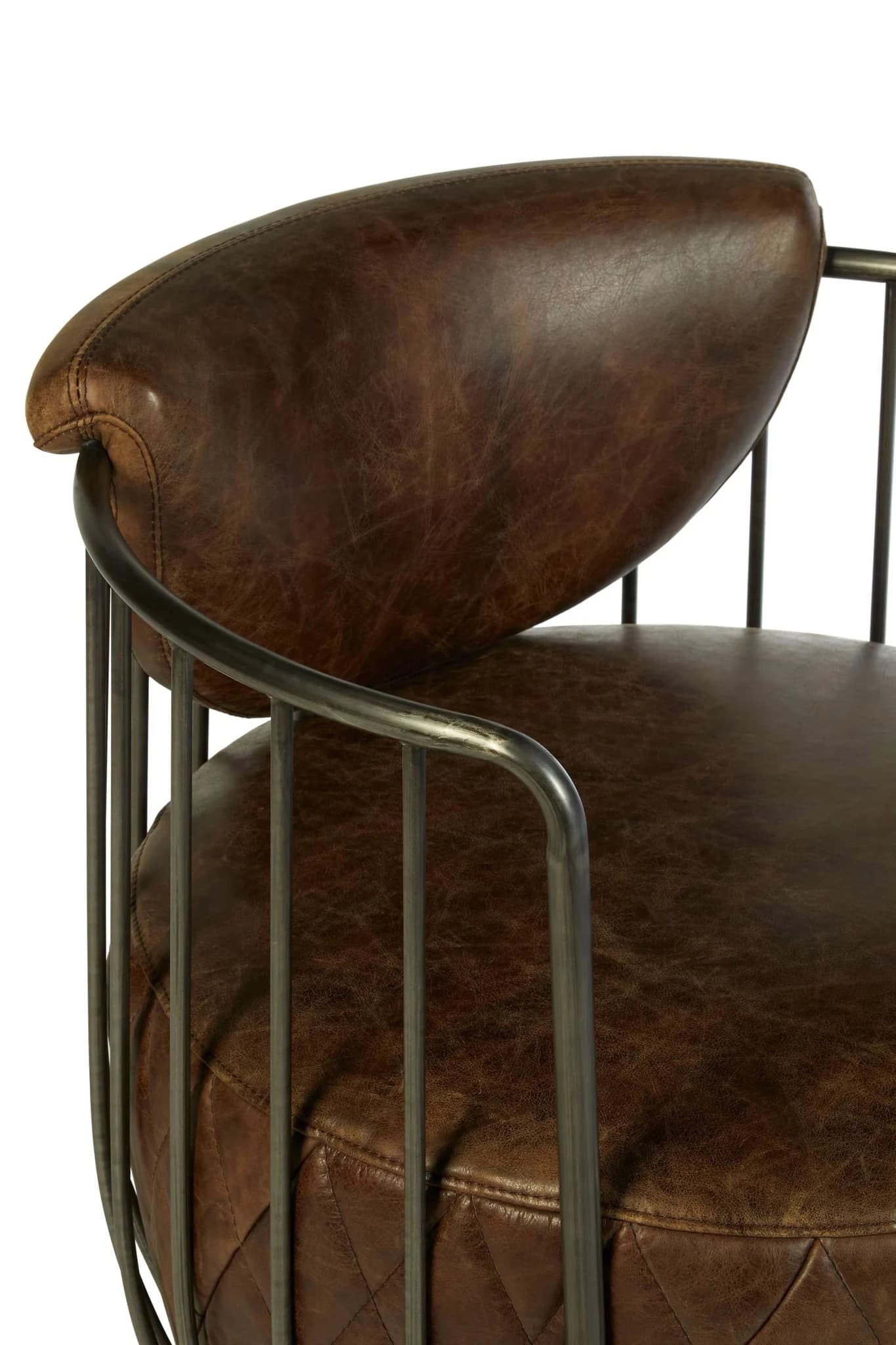 Hoxton Brown Leather Swivel Chair - Seating, photo 7 of 7
