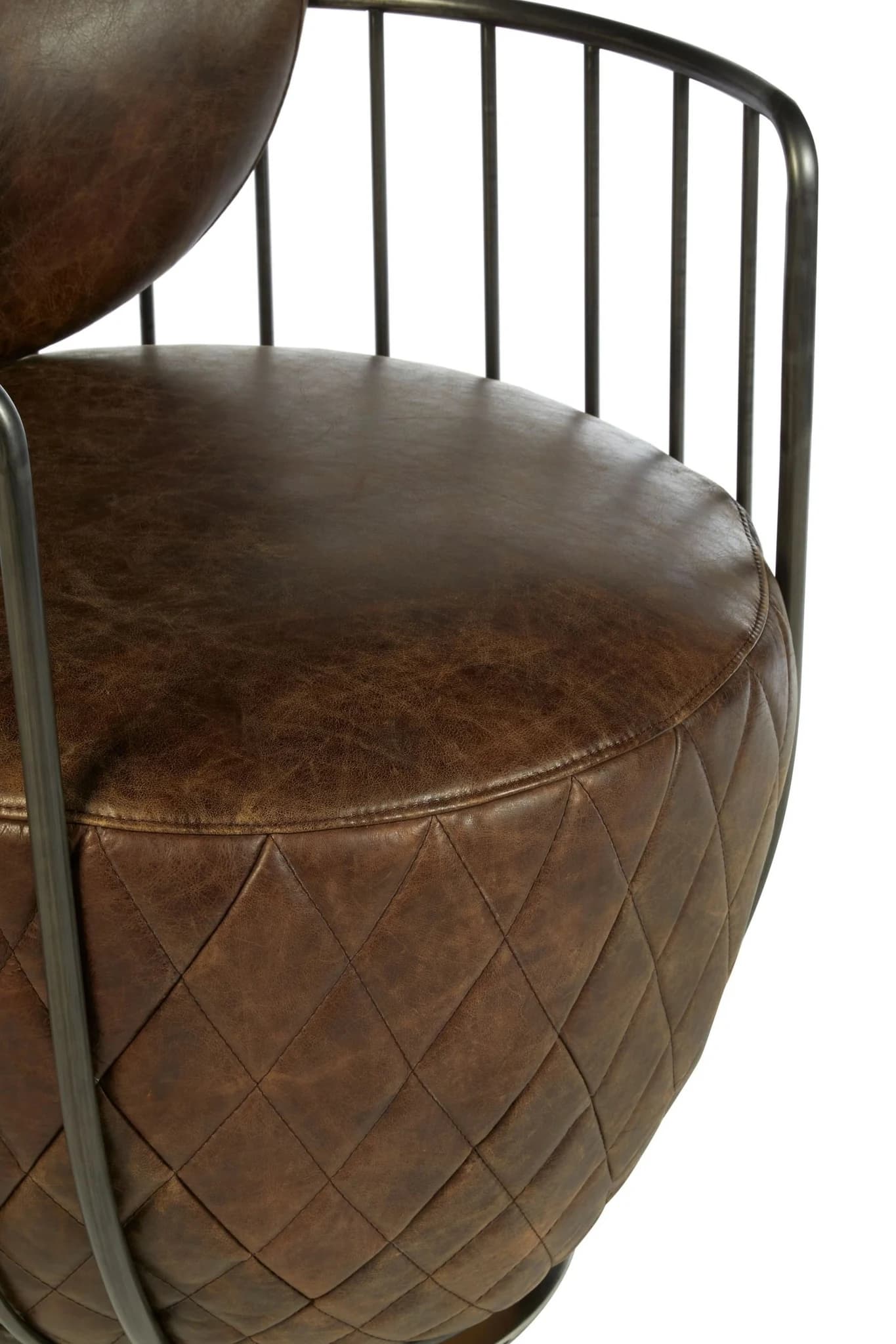 Hoxton Brown Leather Swivel Chair - Seating, photo 6 of 7
