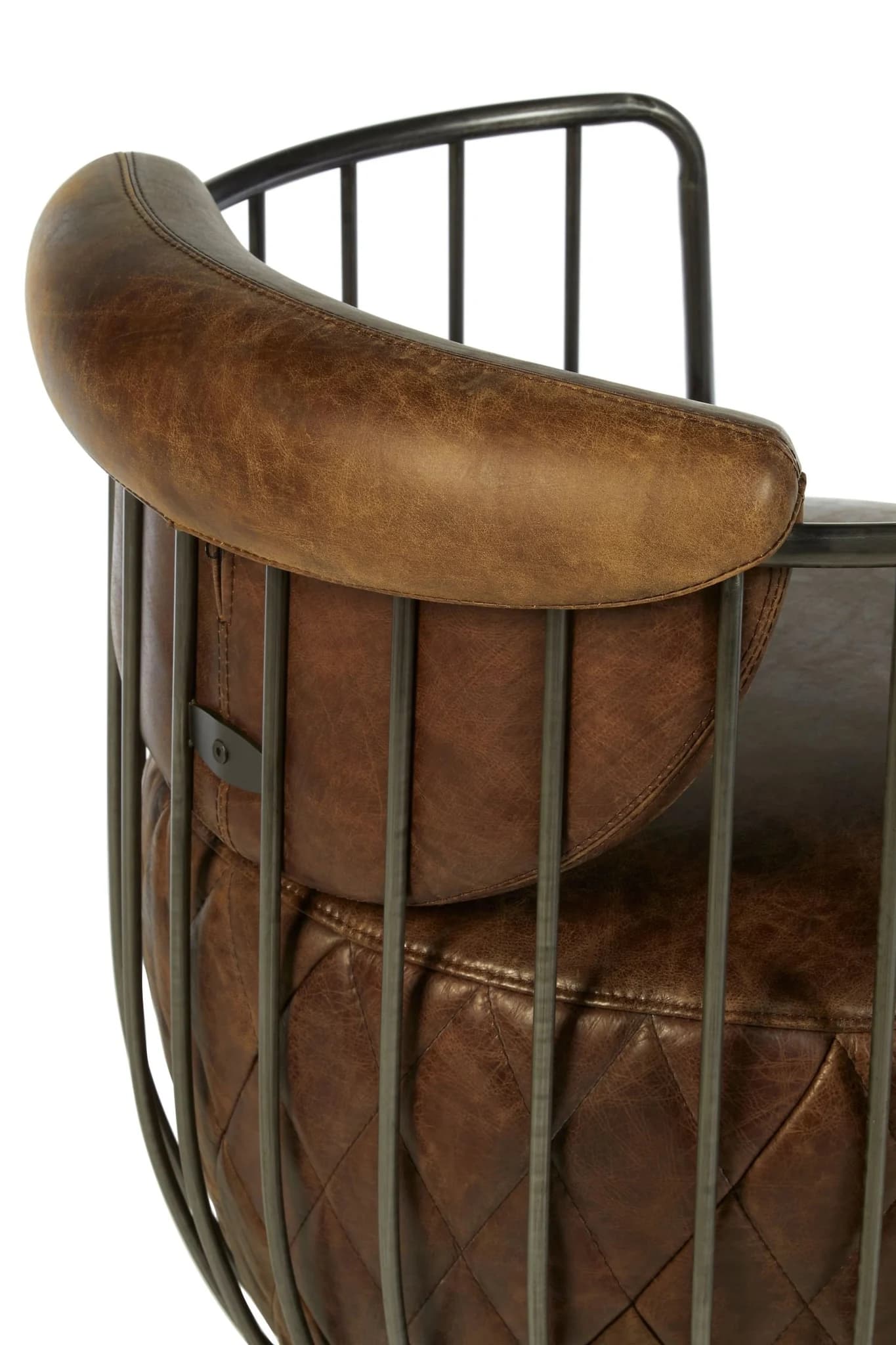 Hoxton Brown Leather Swivel Chair - Seating, photo 5 of 7