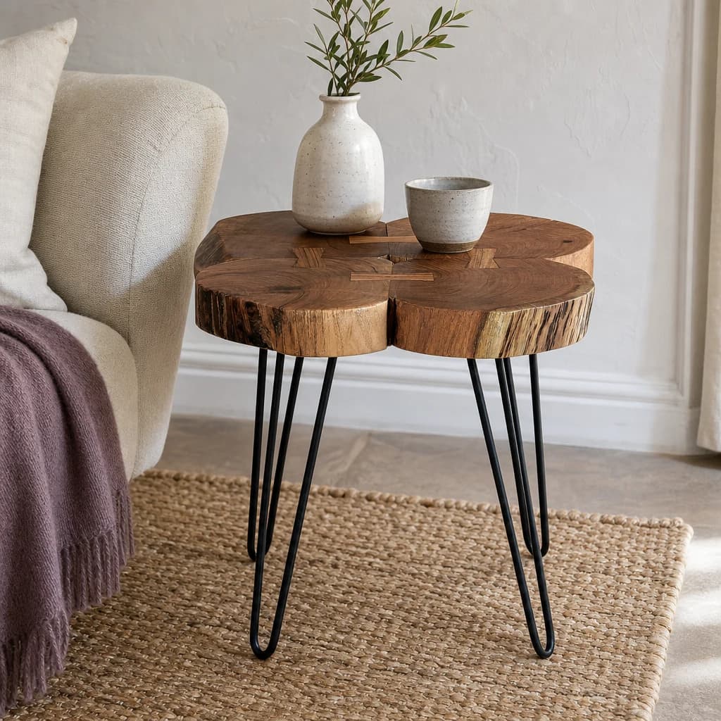 Nandri Acacia Wood Live Edge Side Table - Tables, photo 1 of 5