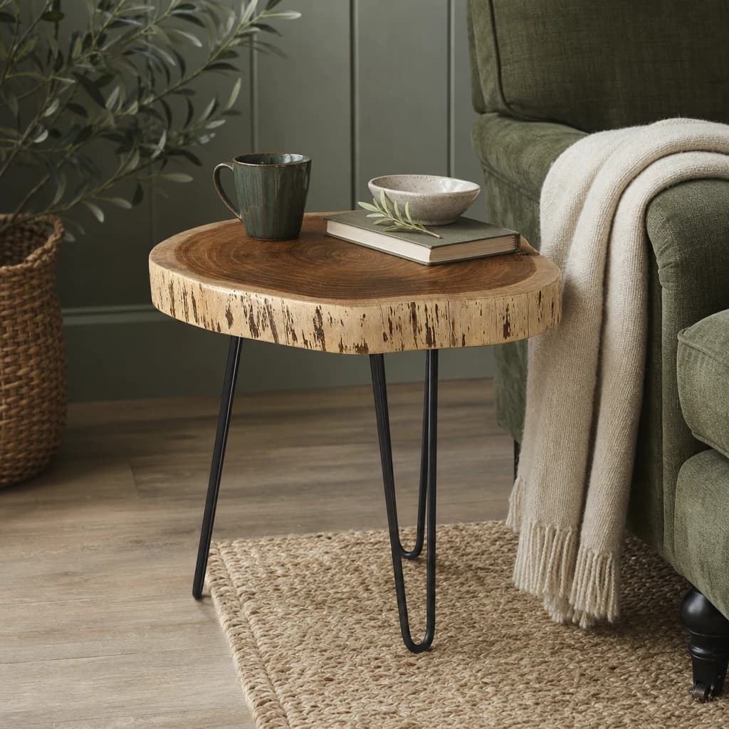 Nandri Acacia Live Edge Log Side Table - Tables, photo 1 of 6