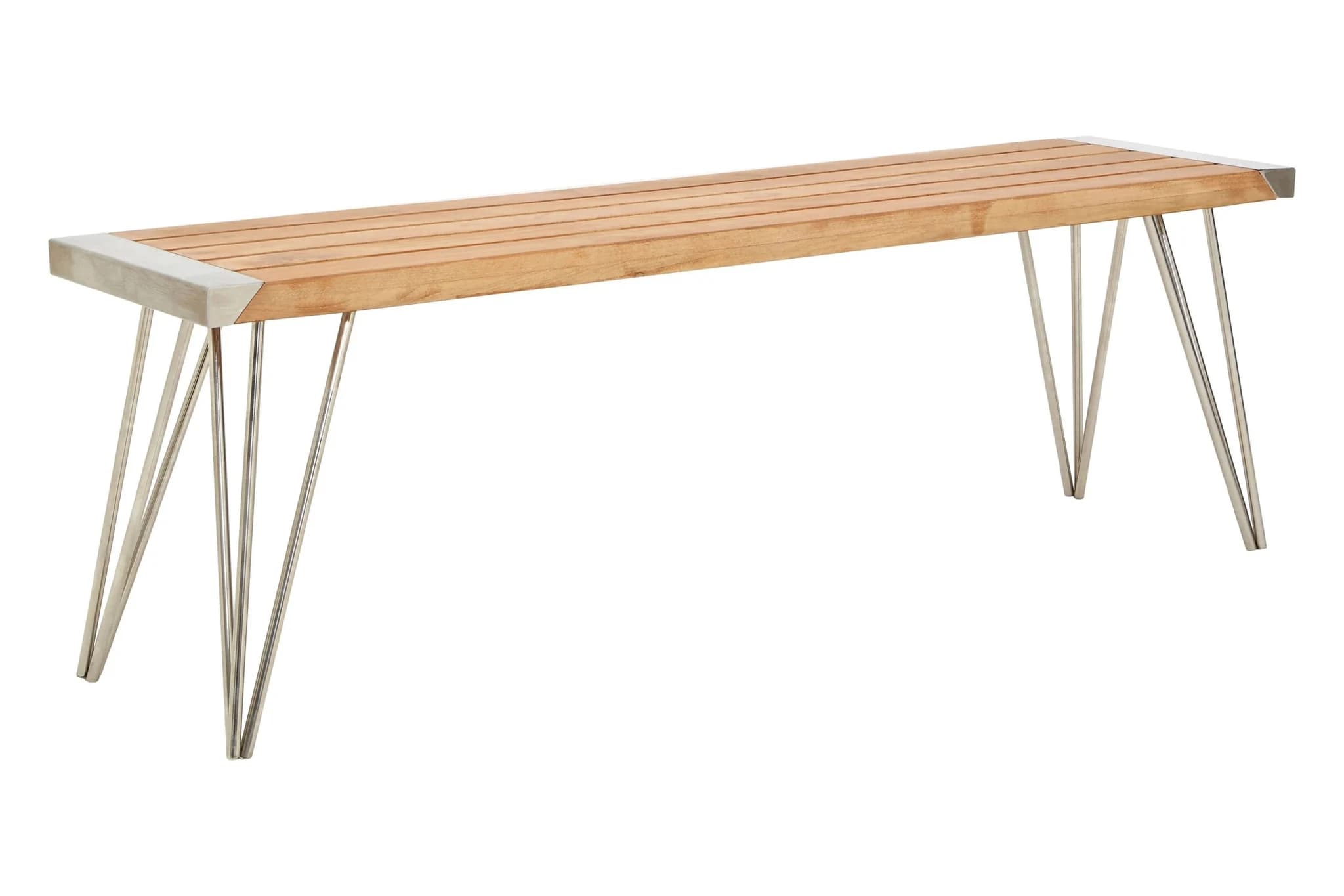 Nandri Slatted Teak Wood Bench - Seating, photo 4 of 7