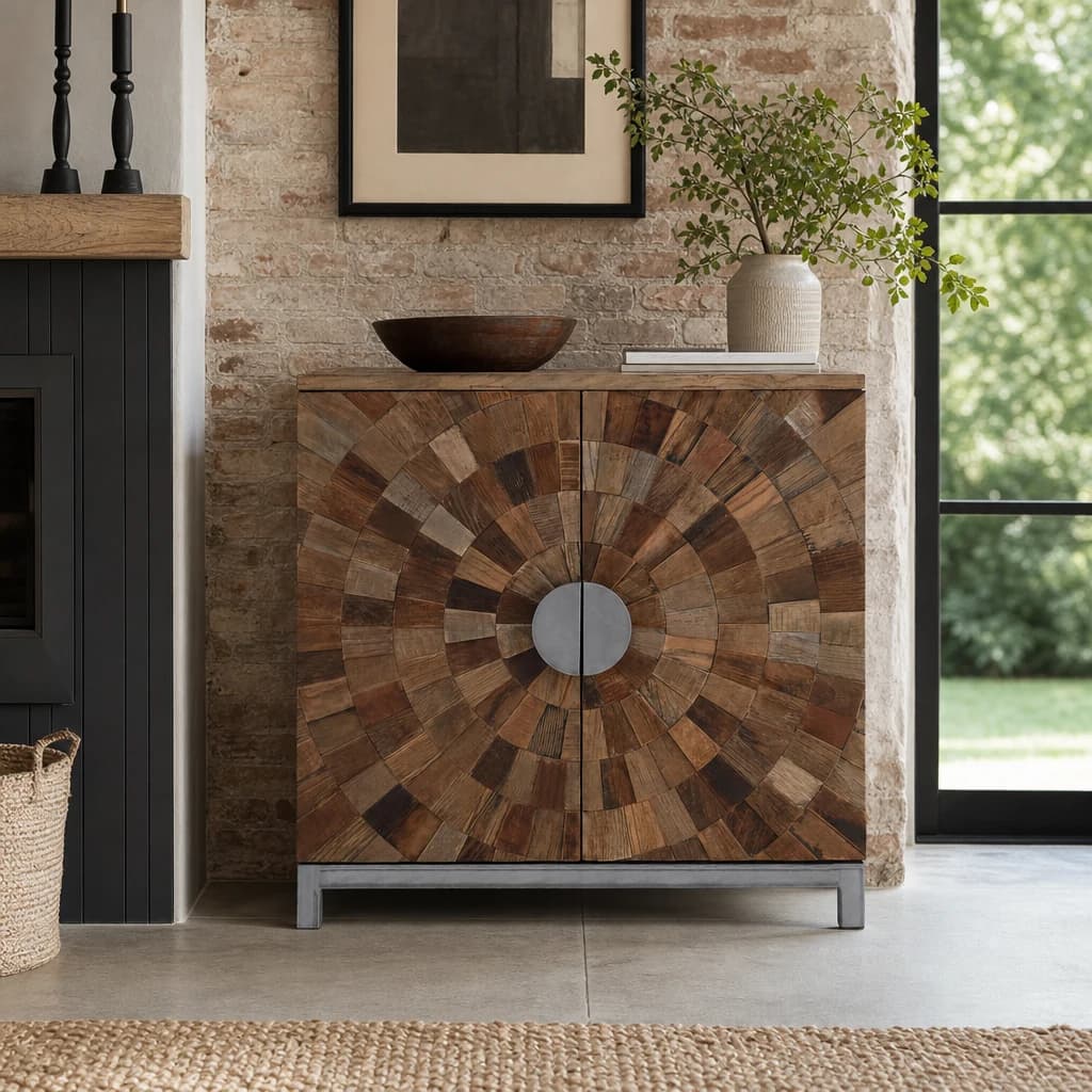 Midas Large Recycled Elm Wood 2 Door Cabinet - Bookcases & shelving, photo 1 of 8