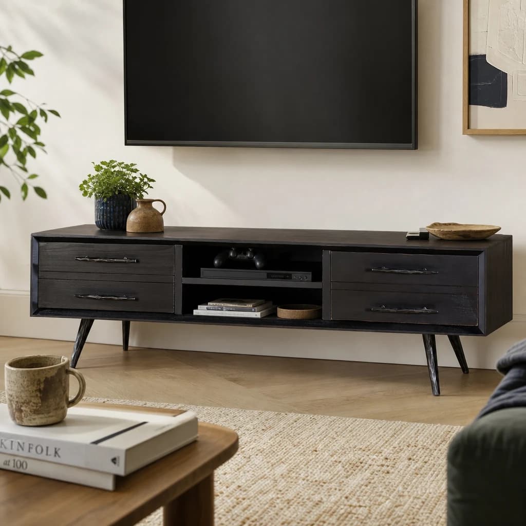 Madsen Dark Wooden Media Unit - Bookcases & shelving, photo 1 of 8