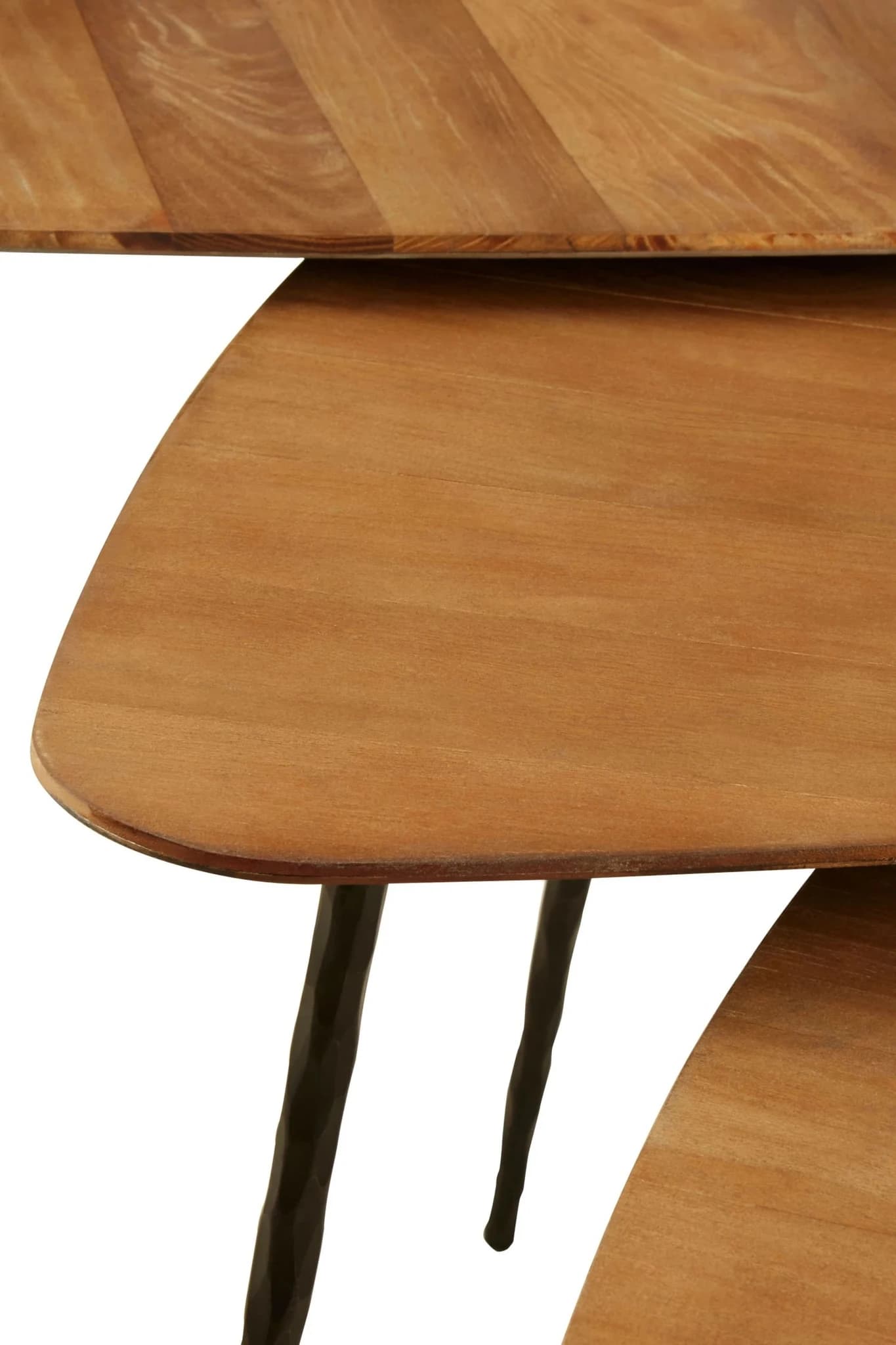Elmo Elm Wood Top Nest of 3 Triangular Tables - Tables, photo 6 of 6