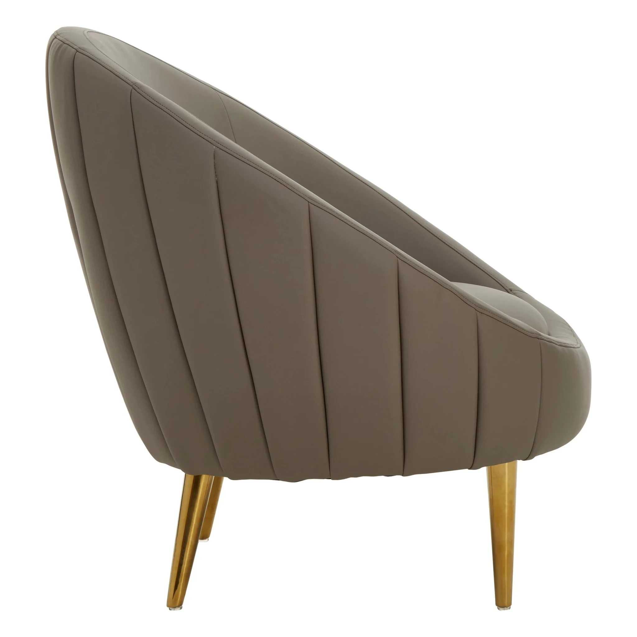 Lagero Brown Leather Effect Curved Cocoon Chair - Seating, photo 7 of 8