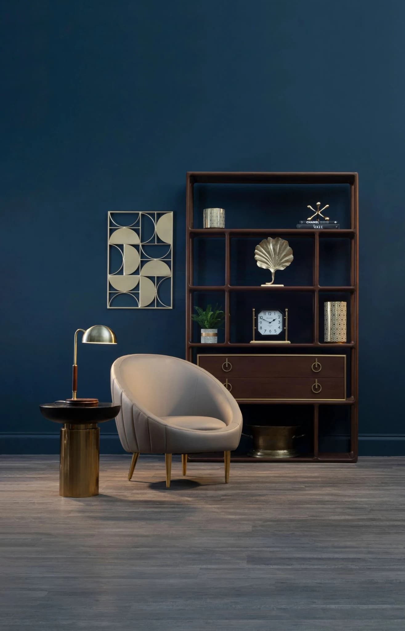 Lagero Brown Leather Effect Curved Cocoon Chair - Seating, photo 3 of 8
