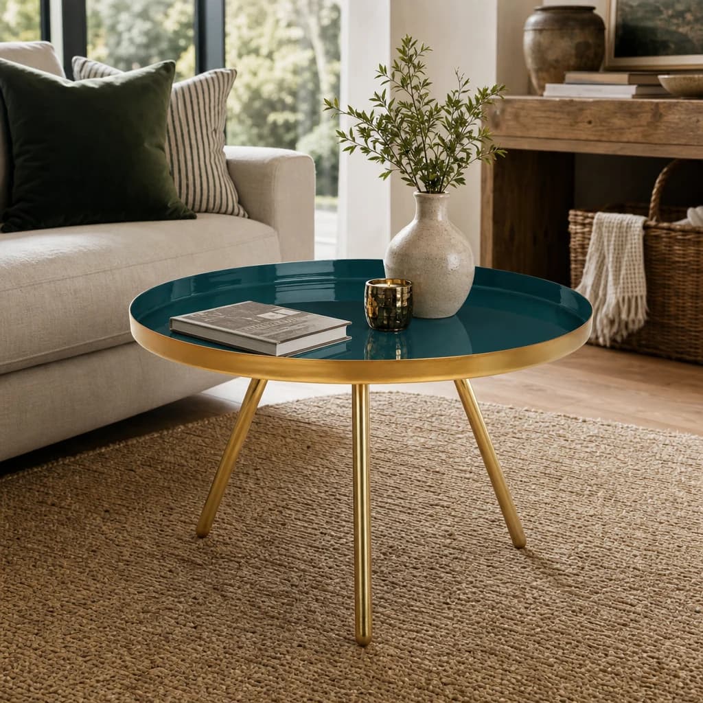 Enox Large Diesel Green and Gold Coffee Table - Tables, photo 1 of 4