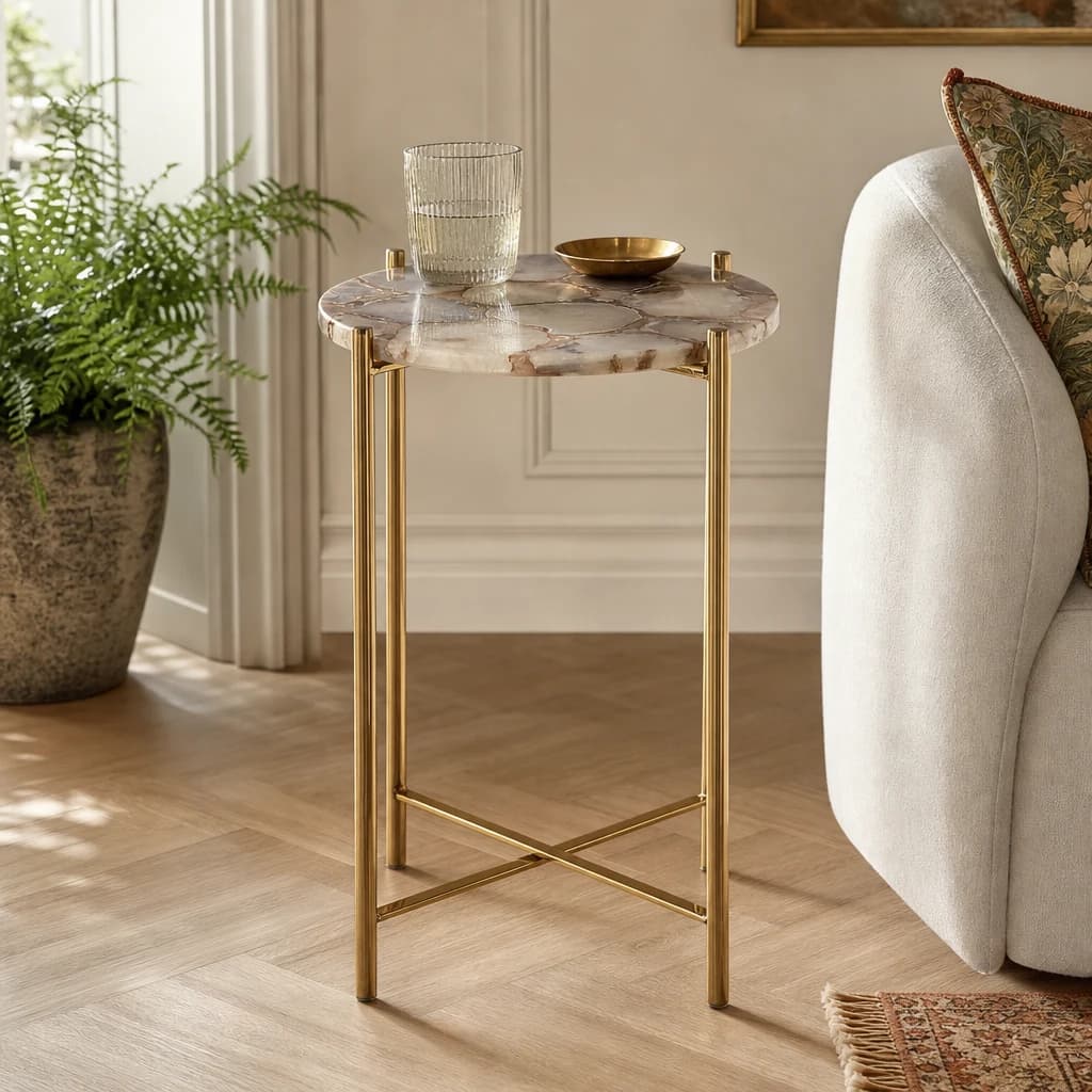 Vita Natural Agate Side Table - Tables, photo 1 of 8