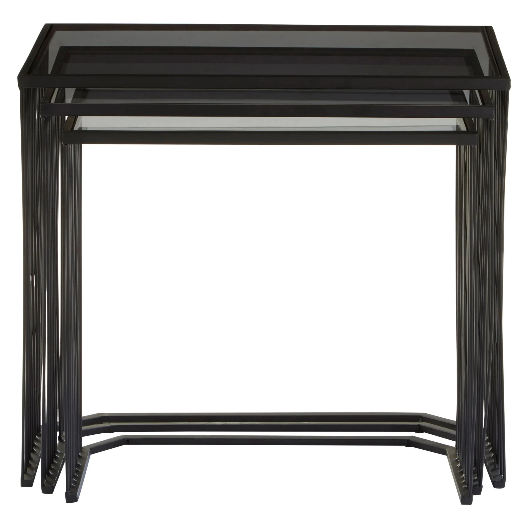 Trento Black Set Of 3 Nesting Side Tables - Tables, photo 4 of 8