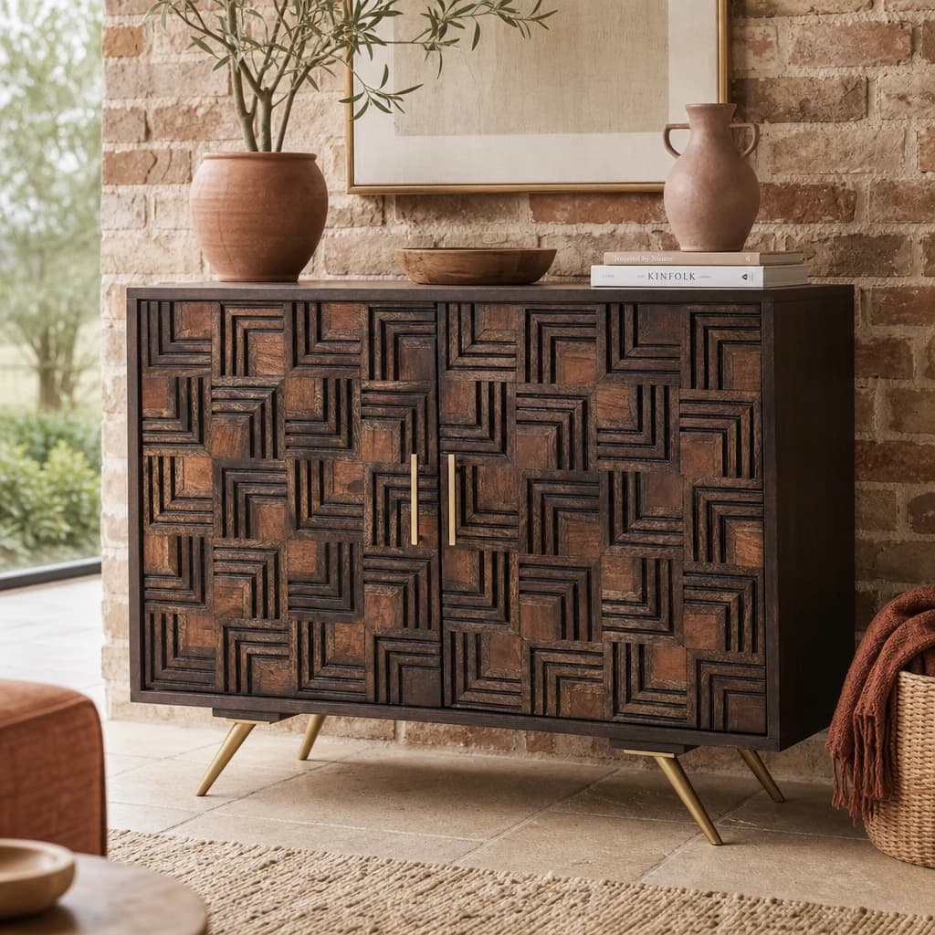 Surat 2 Door Mango Wood Sideboard - Bookcases & shelving, photo 1 of 8