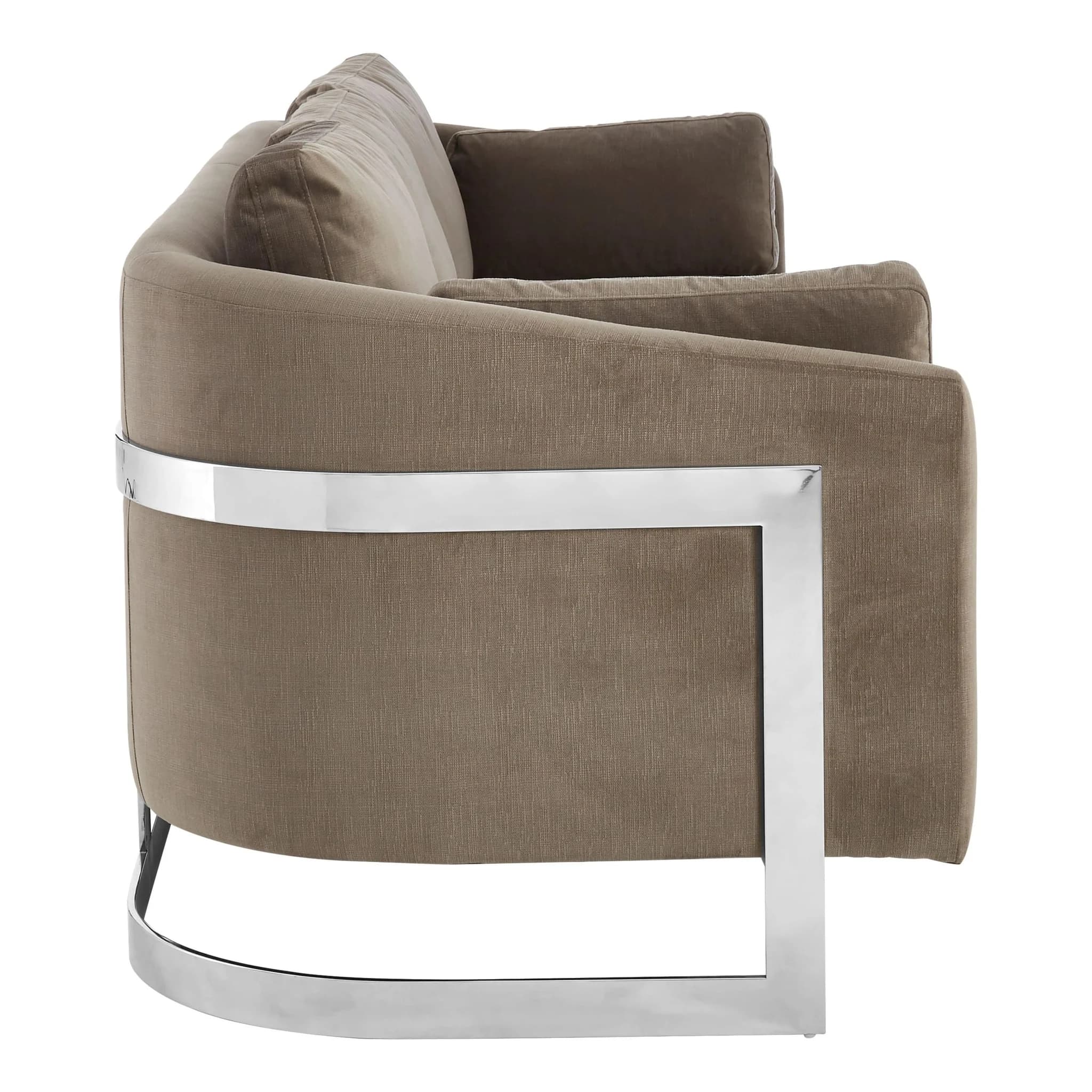 Freda Dark Grey Cotton Velvet 3 Seat Sofa - Seating, photo 4 of 8