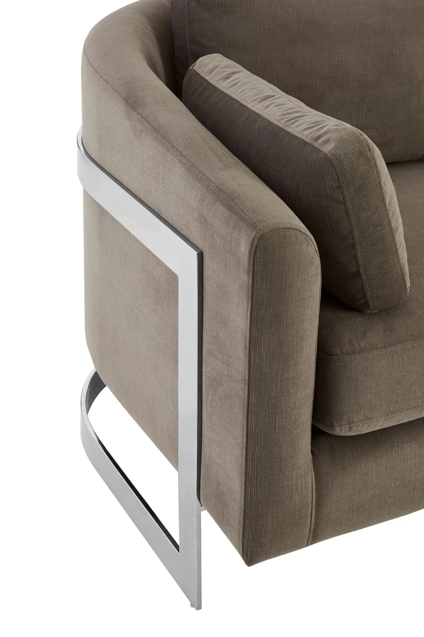 Freda Dark Grey Cotton Velvet 3 Seat Sofa - Seating, photo 6 of 8