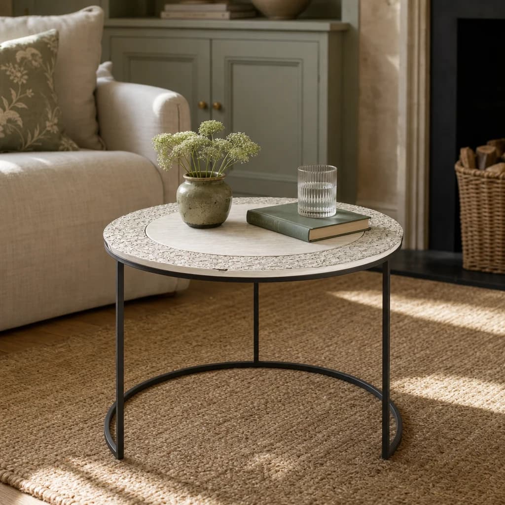 Akola Antique Finish Set Of 2 Nesting Coffee Tables - Tables, photo 1 of 8