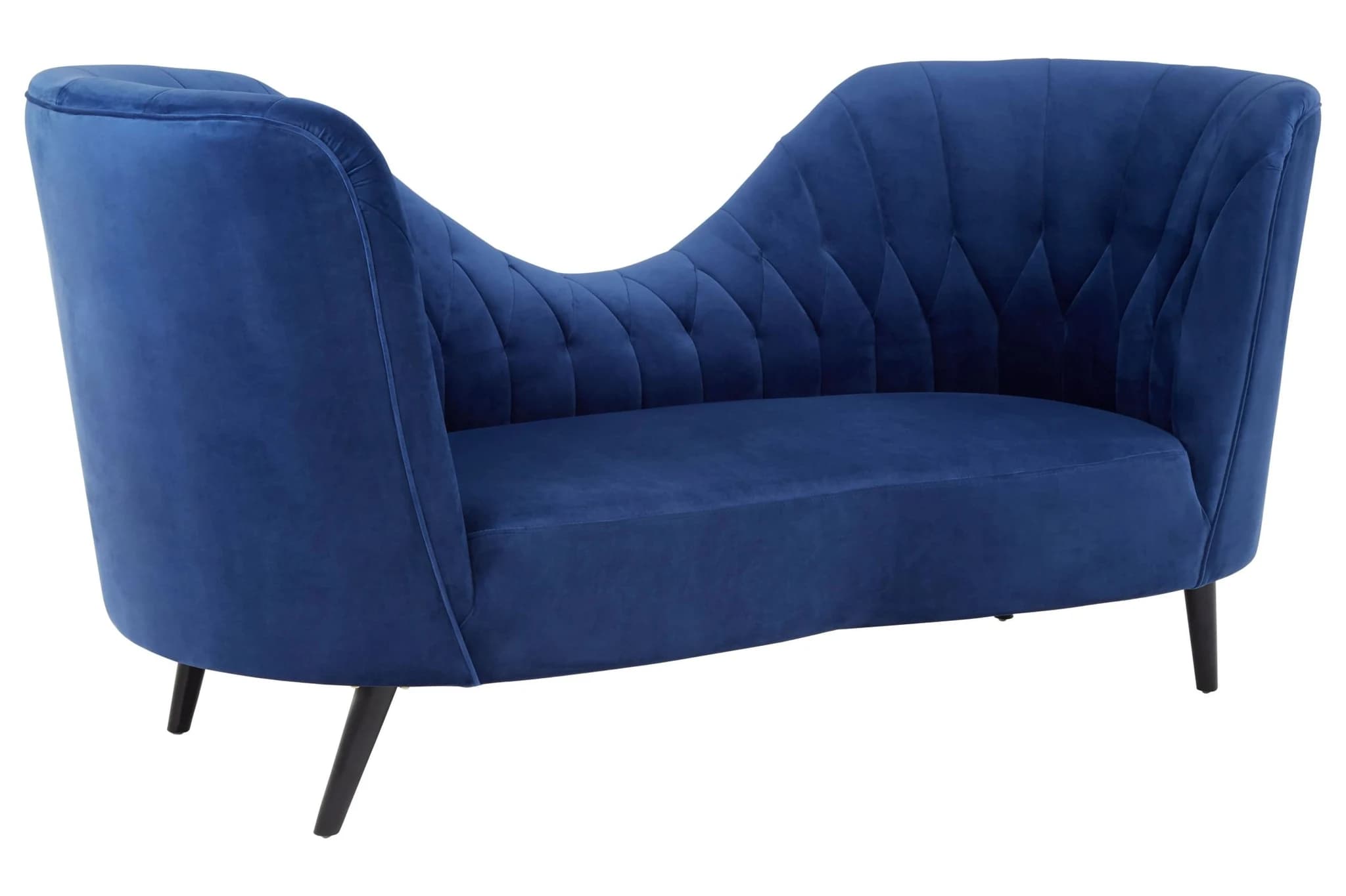 Malena Midnight Blue Velvet Chaise Longue - Seating, photo 4 of 6