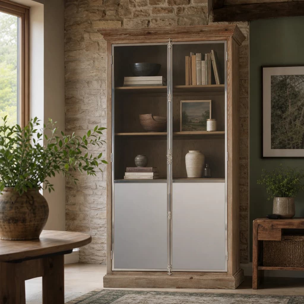 Richmond White Washed Pine Wood 2 Door Cabinet - Bookcases & shelving, photo 1 of 8