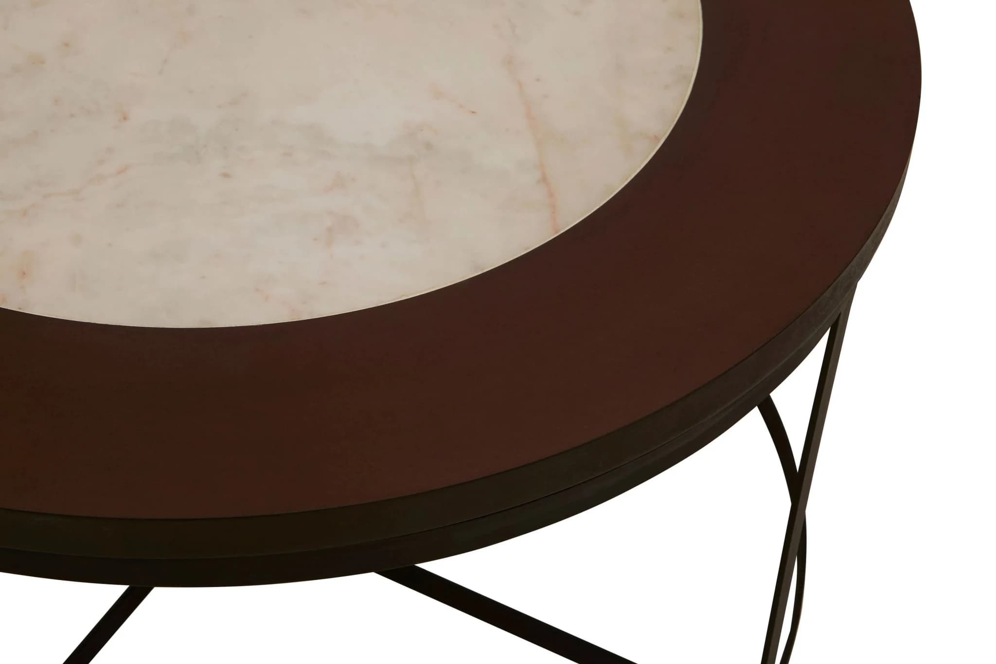 Vasco Wood and Marble Top Coffee Table with Black Iron Base - Tables, photo 4 of 4