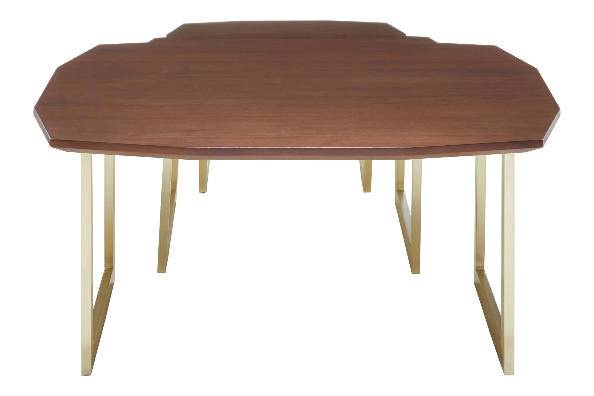 Villi Set of Three Wooden Nesting Side Tables with Gold Legs - Tables, photo 2 of 7