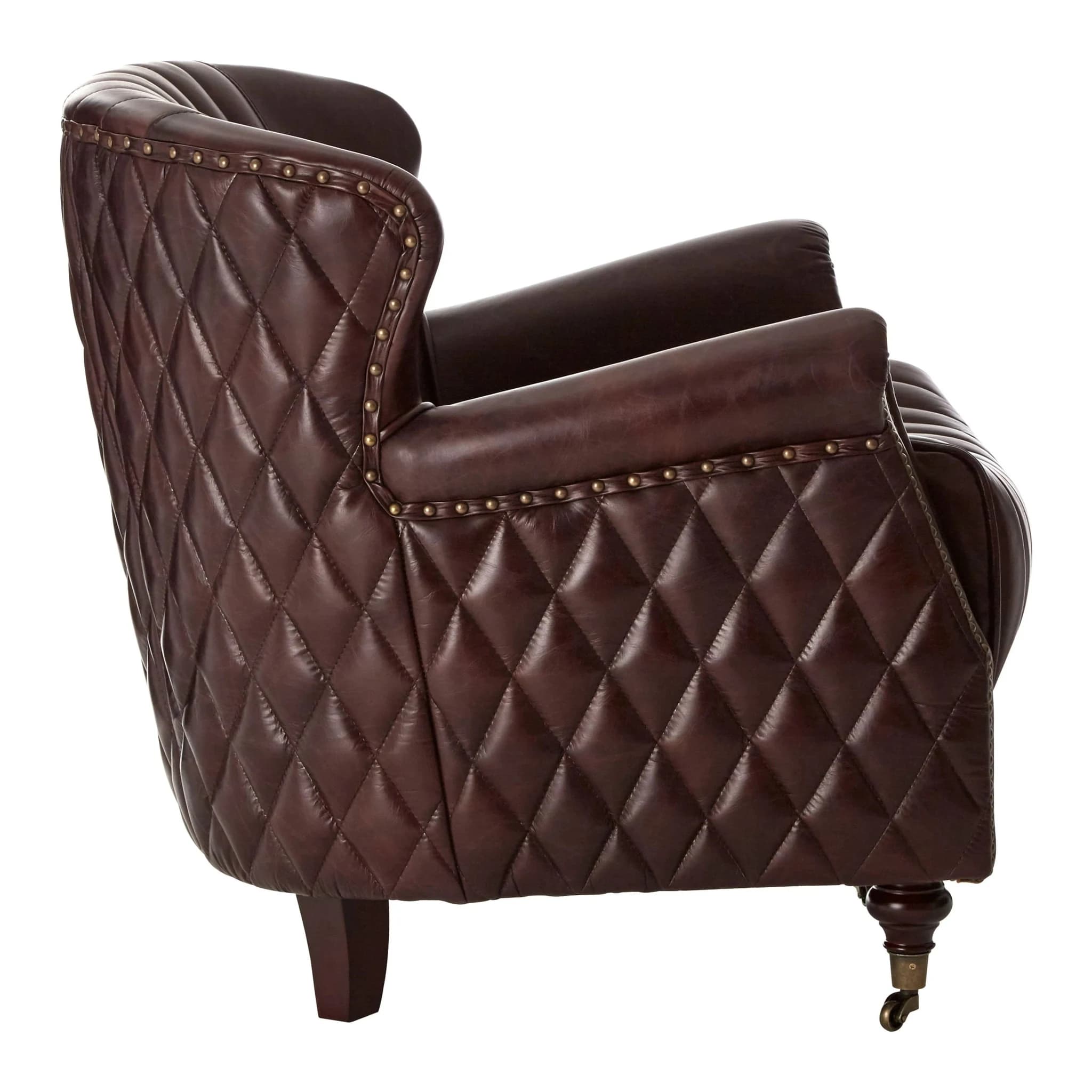 Victor Brown Leather Winged Back Armchair - Seating, photo 5 of 8