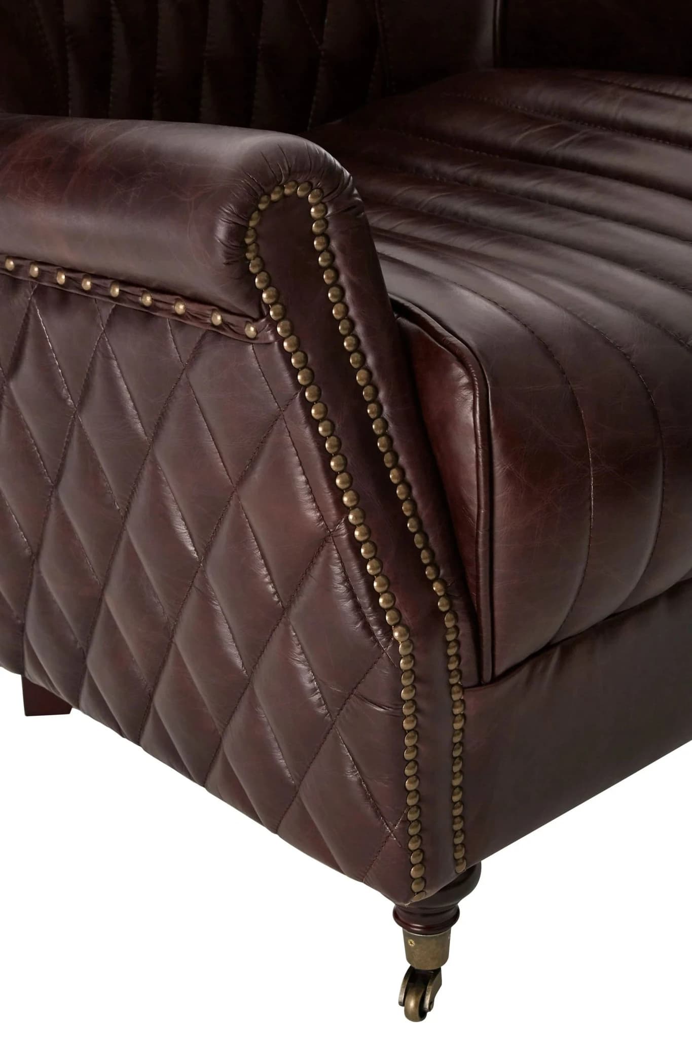 Victor Brown Leather Winged Back Armchair - Seating, photo 7 of 8